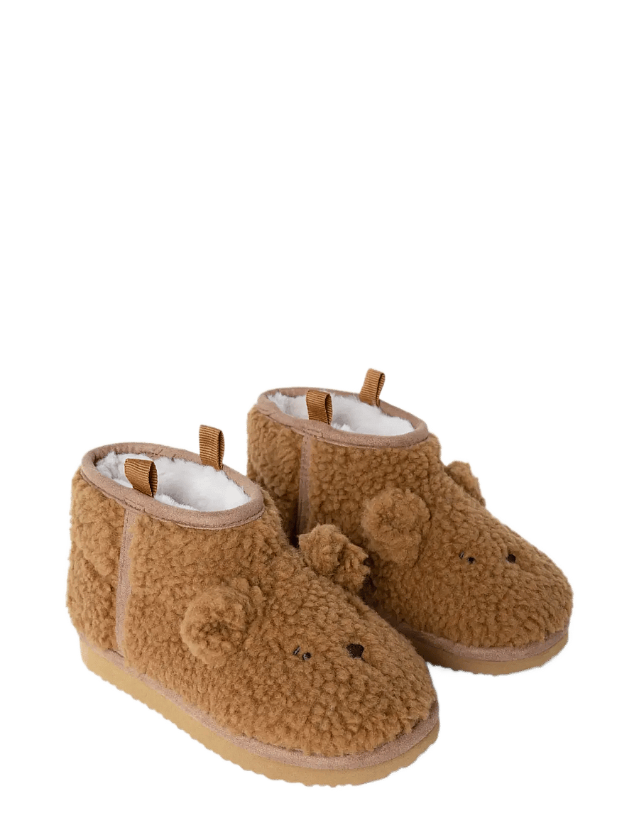 Liewood - Alban Bear Pile Boot Slipper - golden caramel - 1