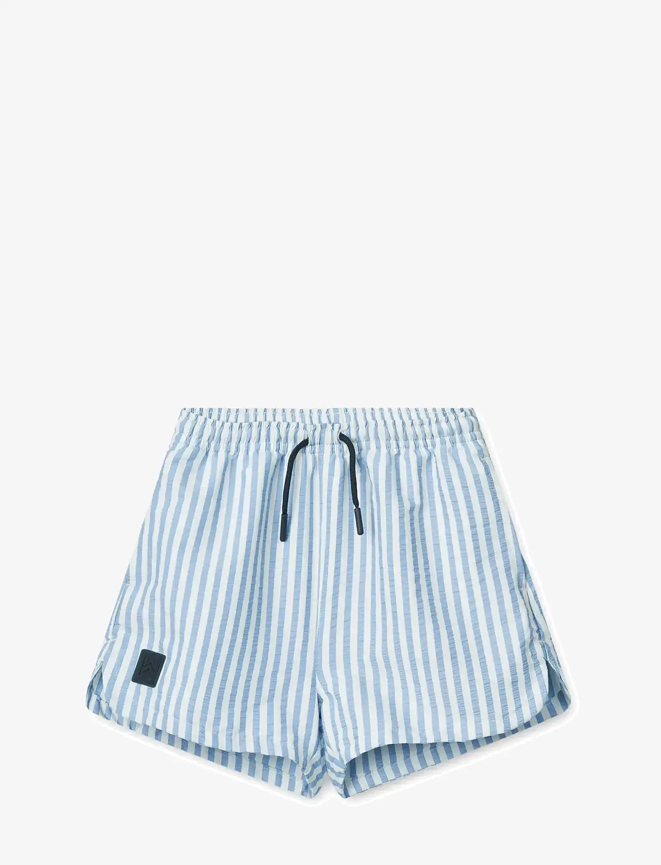 Liewood - Aiden Seersucker Board Shorts - uv-tøj - y/d stripe riverside / creme de la creme - 0