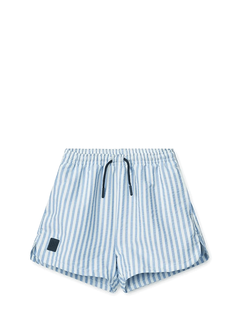 Liewood - Aiden Seersucker Board Shorts - uv-tøj - y/d stripe riverside / creme de la creme - 0