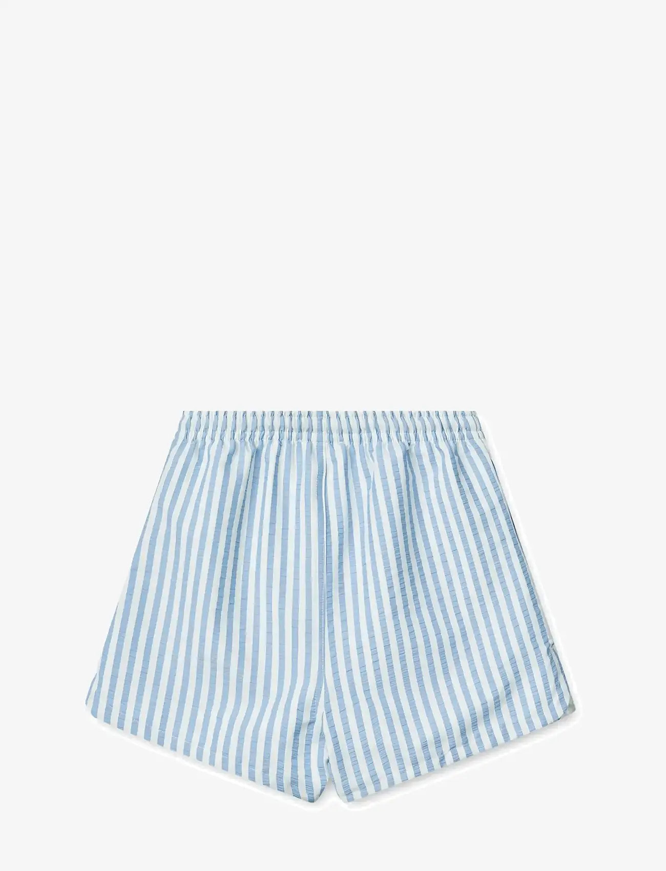 Liewood - Aiden Seersucker Board Shorts - uv-tøj - y/d stripe riverside / creme de la creme - 1