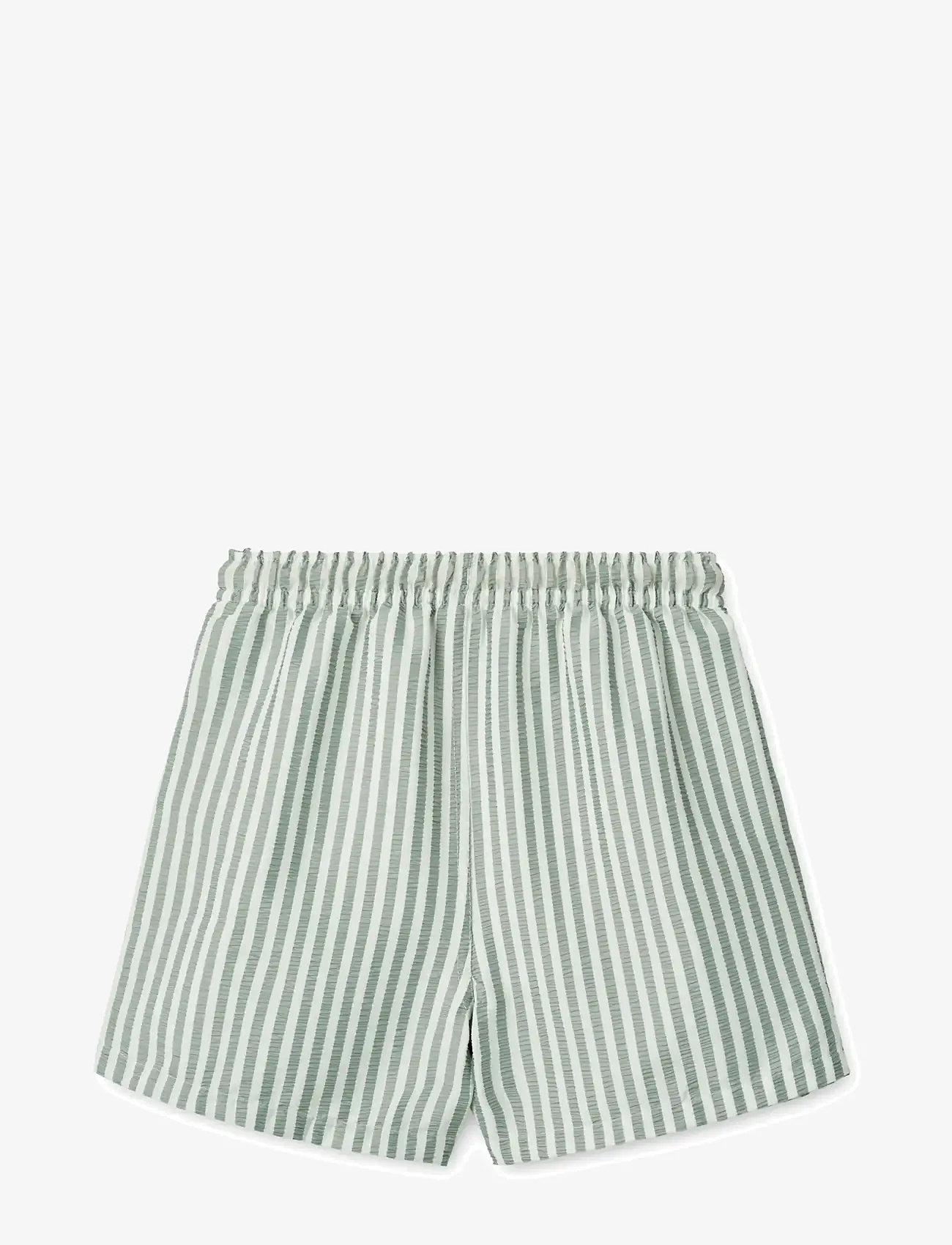 Liewood - Duke Stripe Board Shorts - swimshorts - stripe peppermint / crisp white - 2