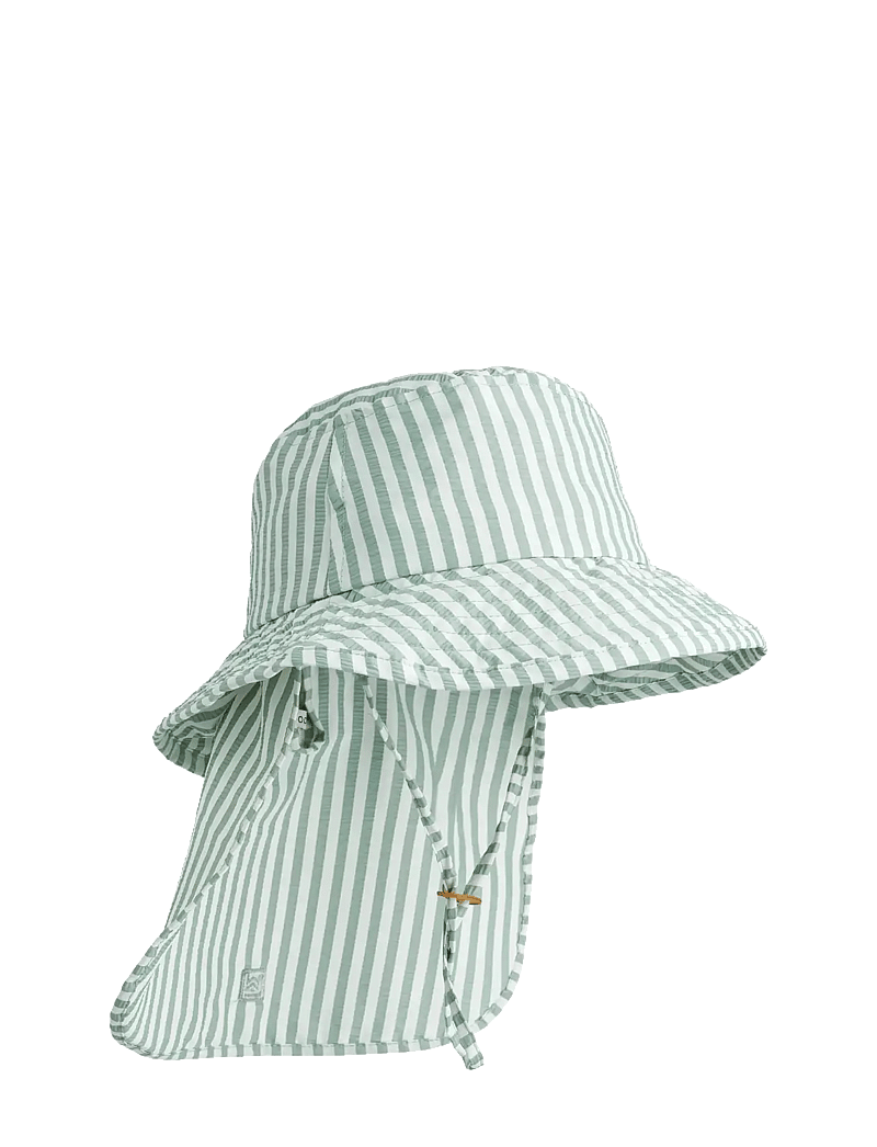 Liewood - Damona Seersucker Sun Hat - stripe peppermint / crisp white - 1