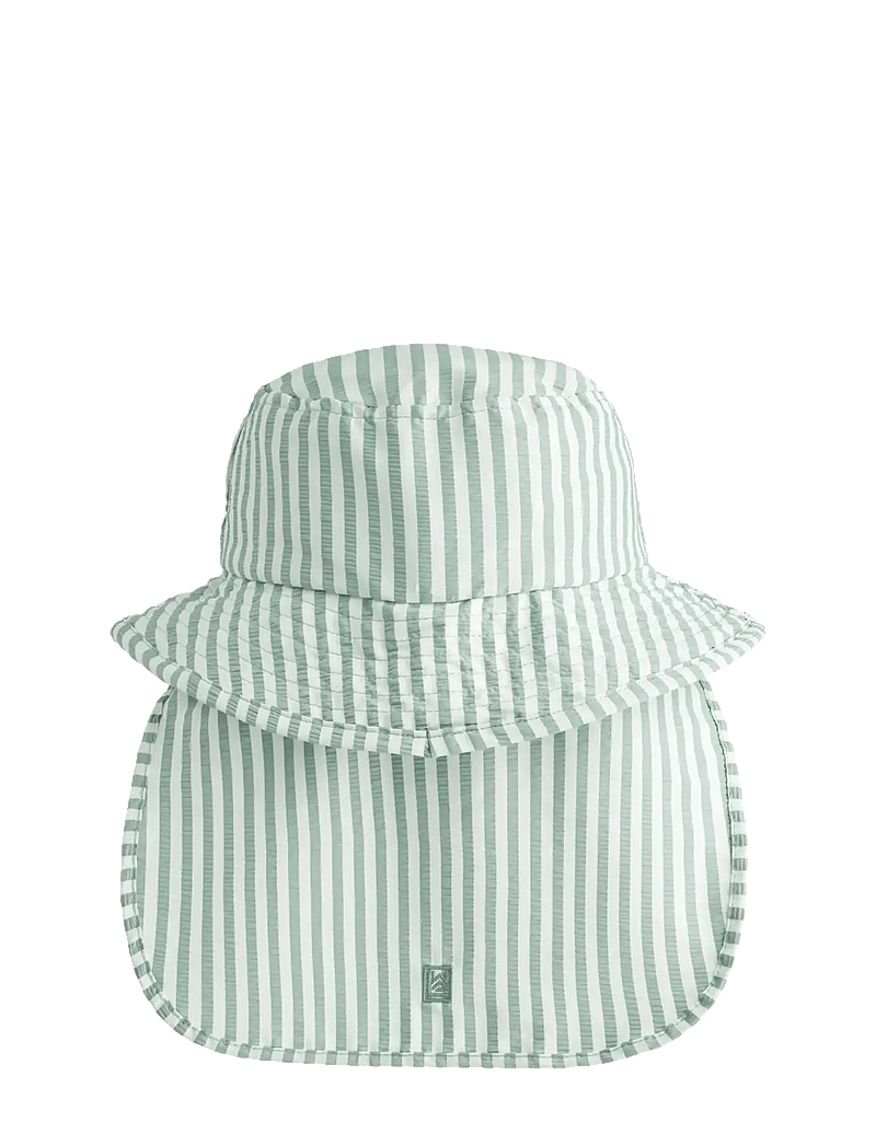 Liewood - Damona Seersucker Sun Hat - stripe peppermint / crisp white - 2