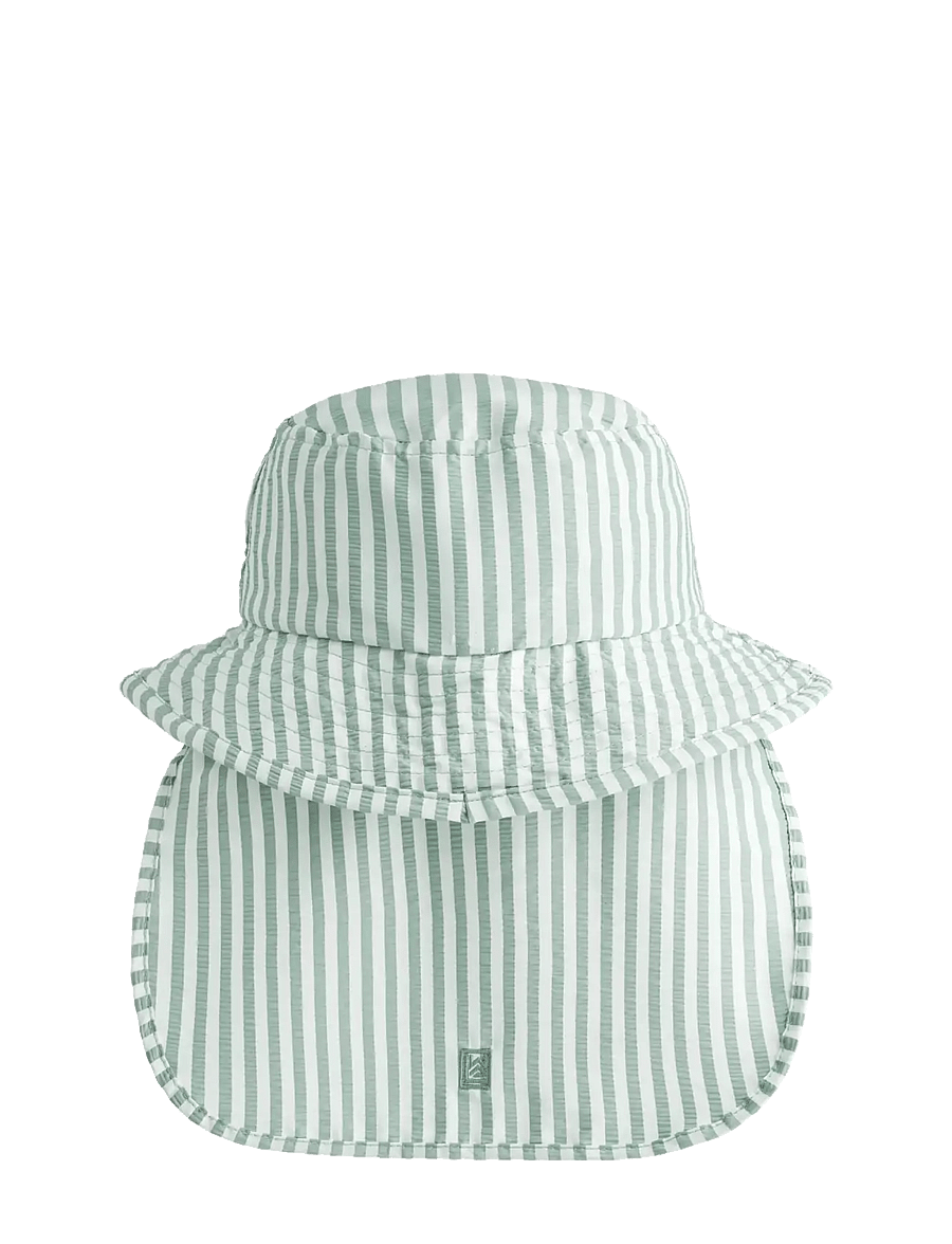 Liewood - Damona Seersucker Sun Hat - stripe peppermint / crisp white - 2
