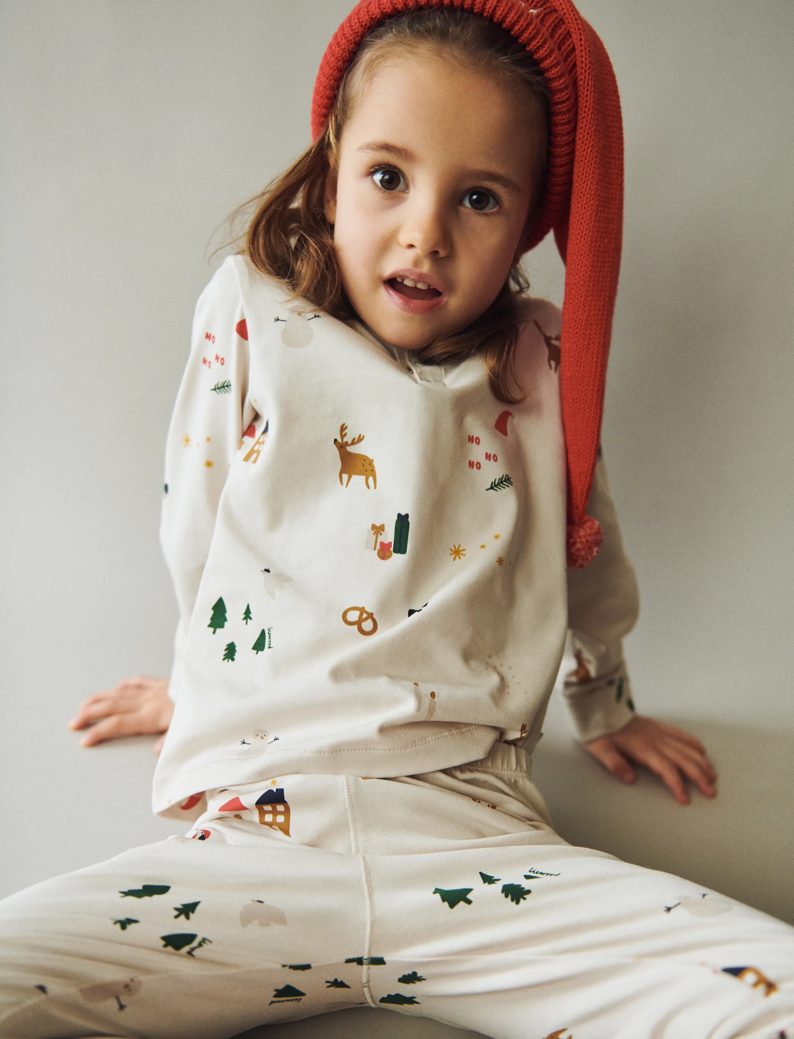 Liewood - Alf Christmas Hat w Embroidery - apple red - 0