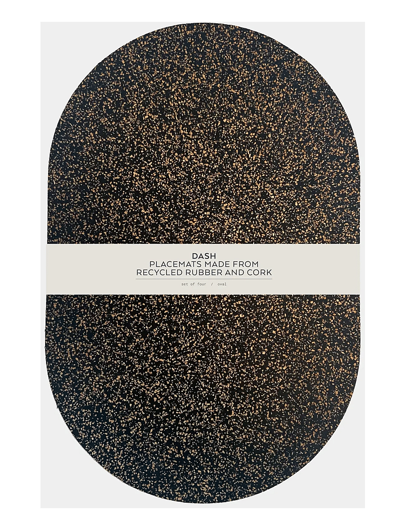 Liga - Dash Oval Placemat set of 4, 35x25cm - taldrikualused - beige/brown & black - 2