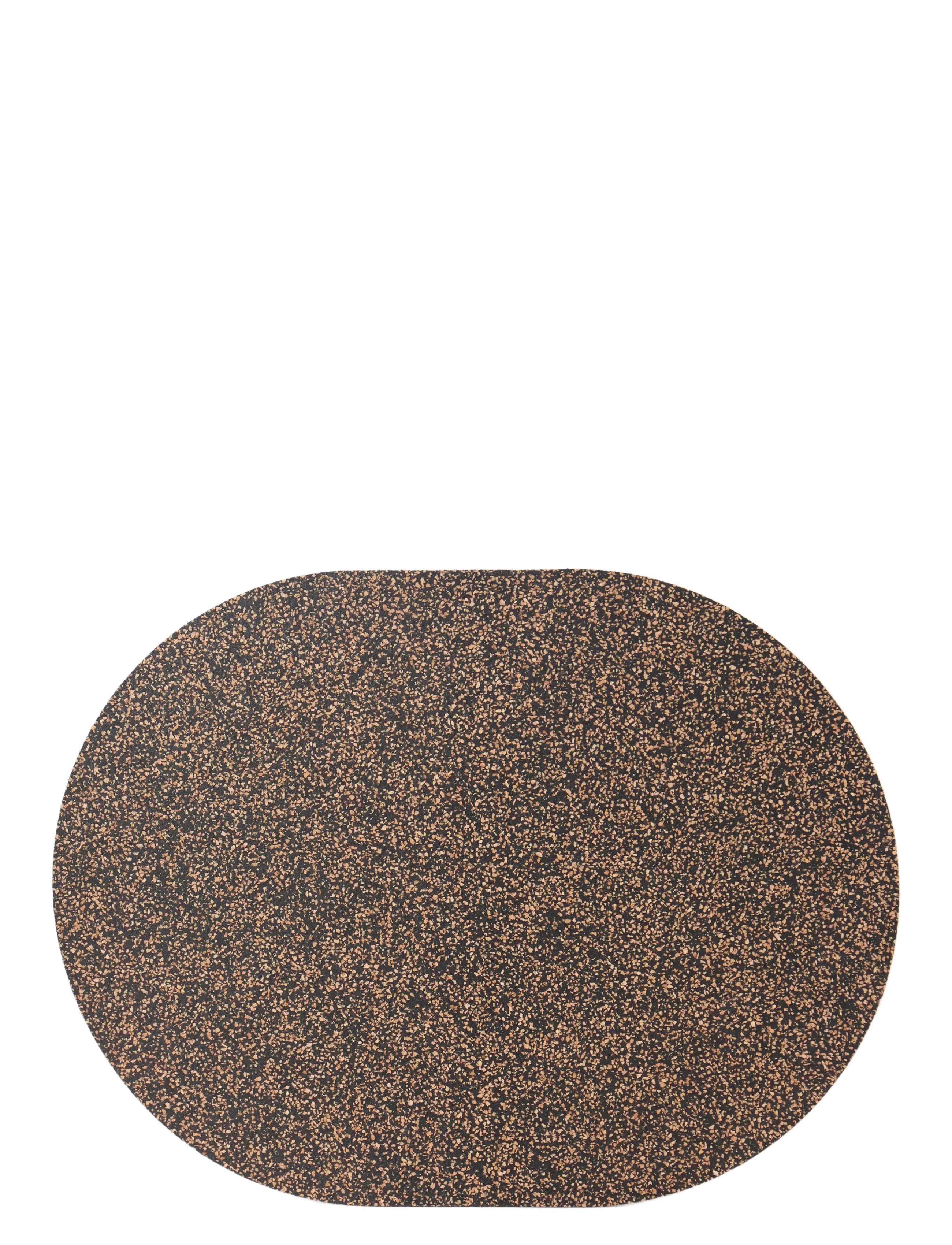 Dash Oval dækkeserviet, sæt med 4, 35x25 cm - BEIGE/BROWN & BLACK