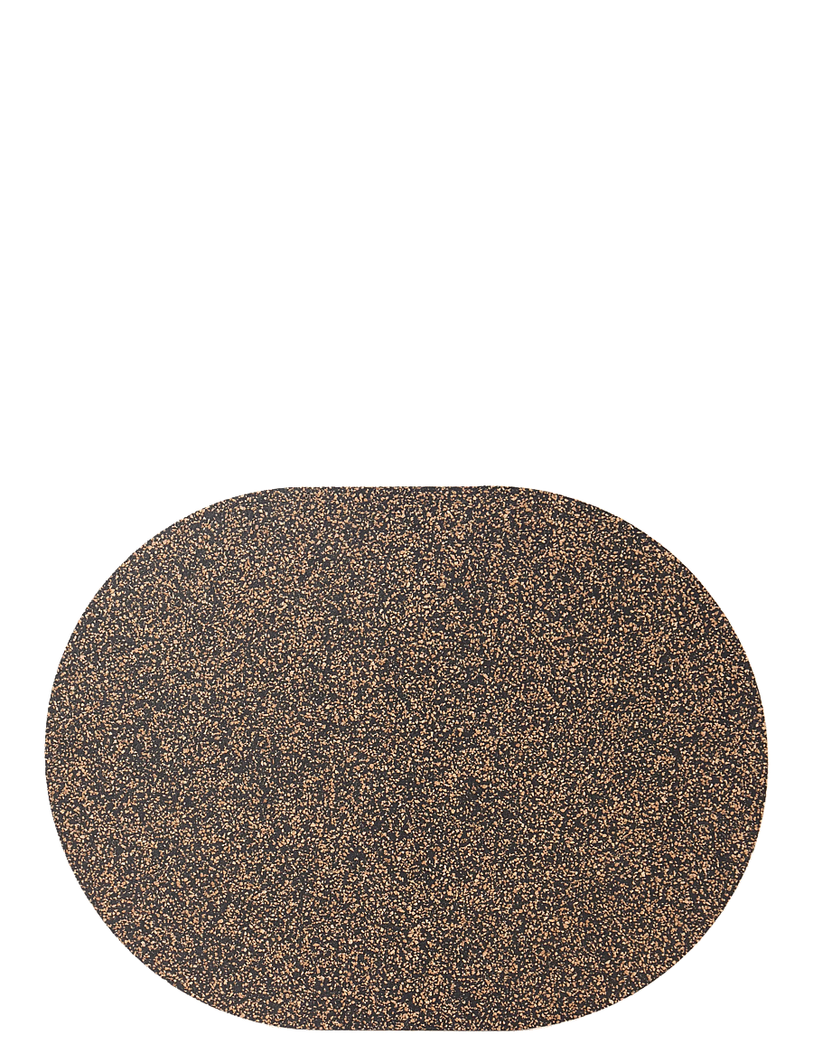 Liga - Dash Oval Placemat set of 4, 35x25cm - taldrikualused - beige/brown & black - 1