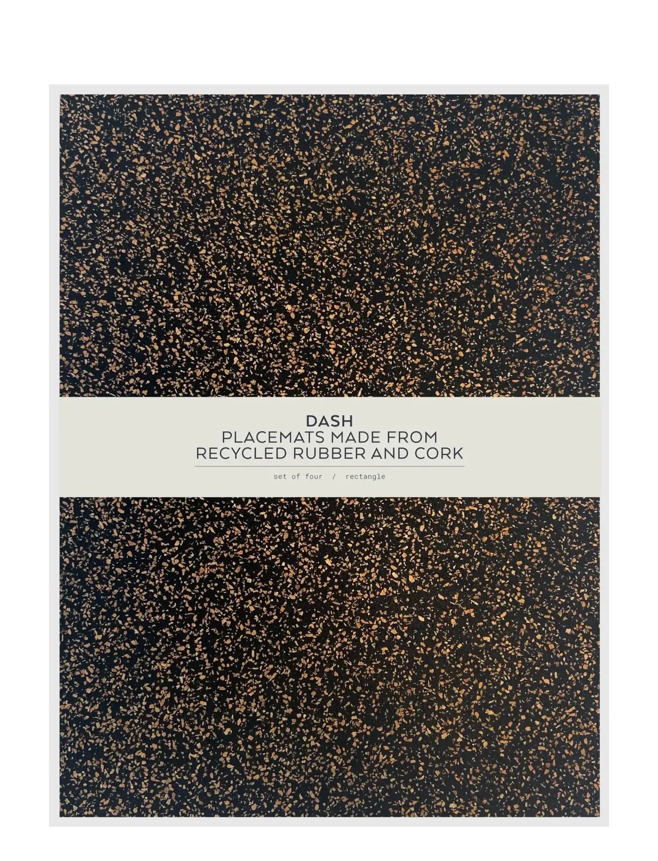 Liga - Dash Rectangle Placemat set of 4, 35x25cm - placemats - beige/brown & black - 2