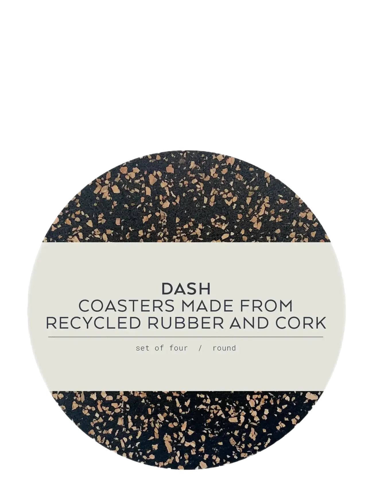 Liga - Dash Round Coaster set of 4, 9cm - tassialused - beige/brown & black - 2