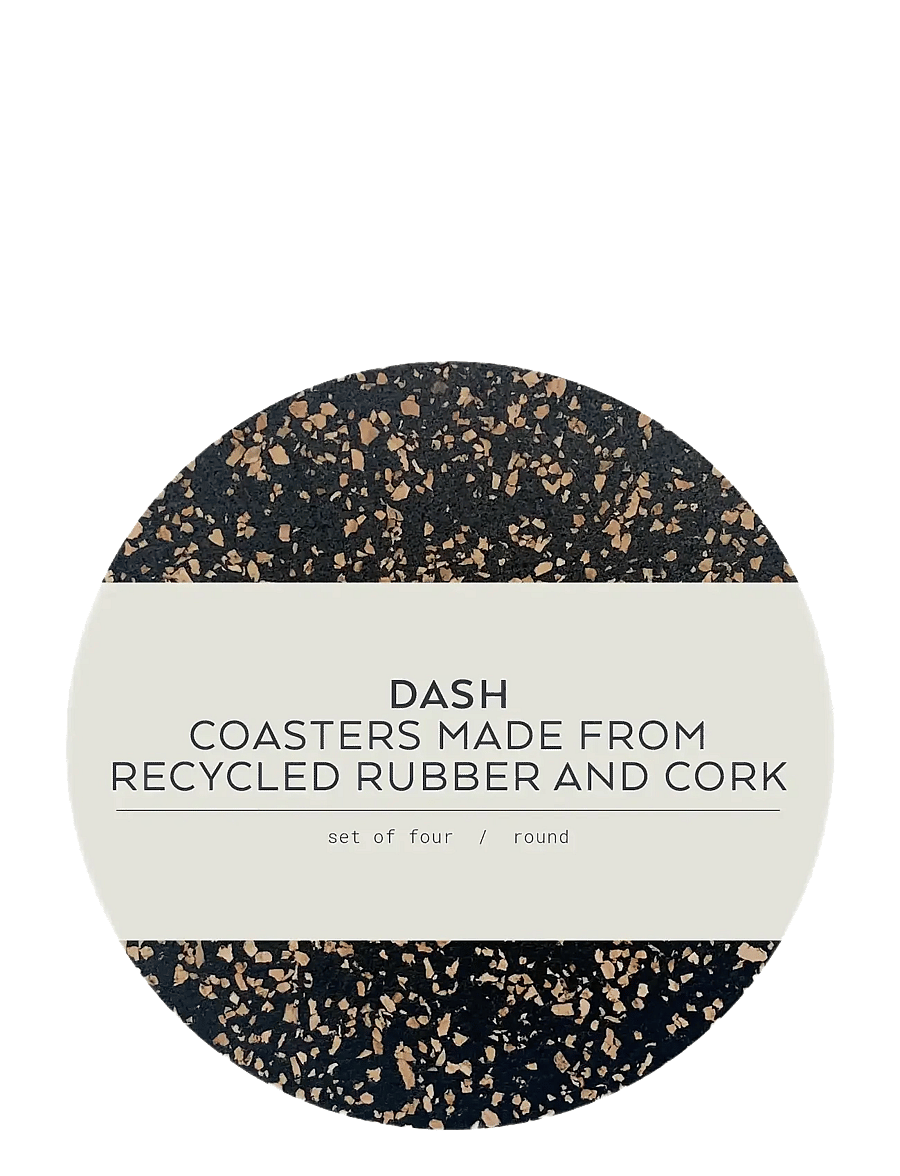 Liga - Dash Round Coaster set of 4, 9cm - tassialused - beige/brown & black - 2