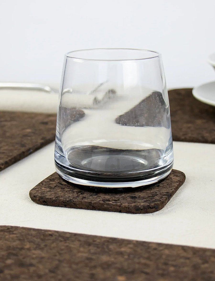 Liga - Smoked Cork Square Coaster set of 4, 10cm - die niedrigsten preise - smoked / black - 2