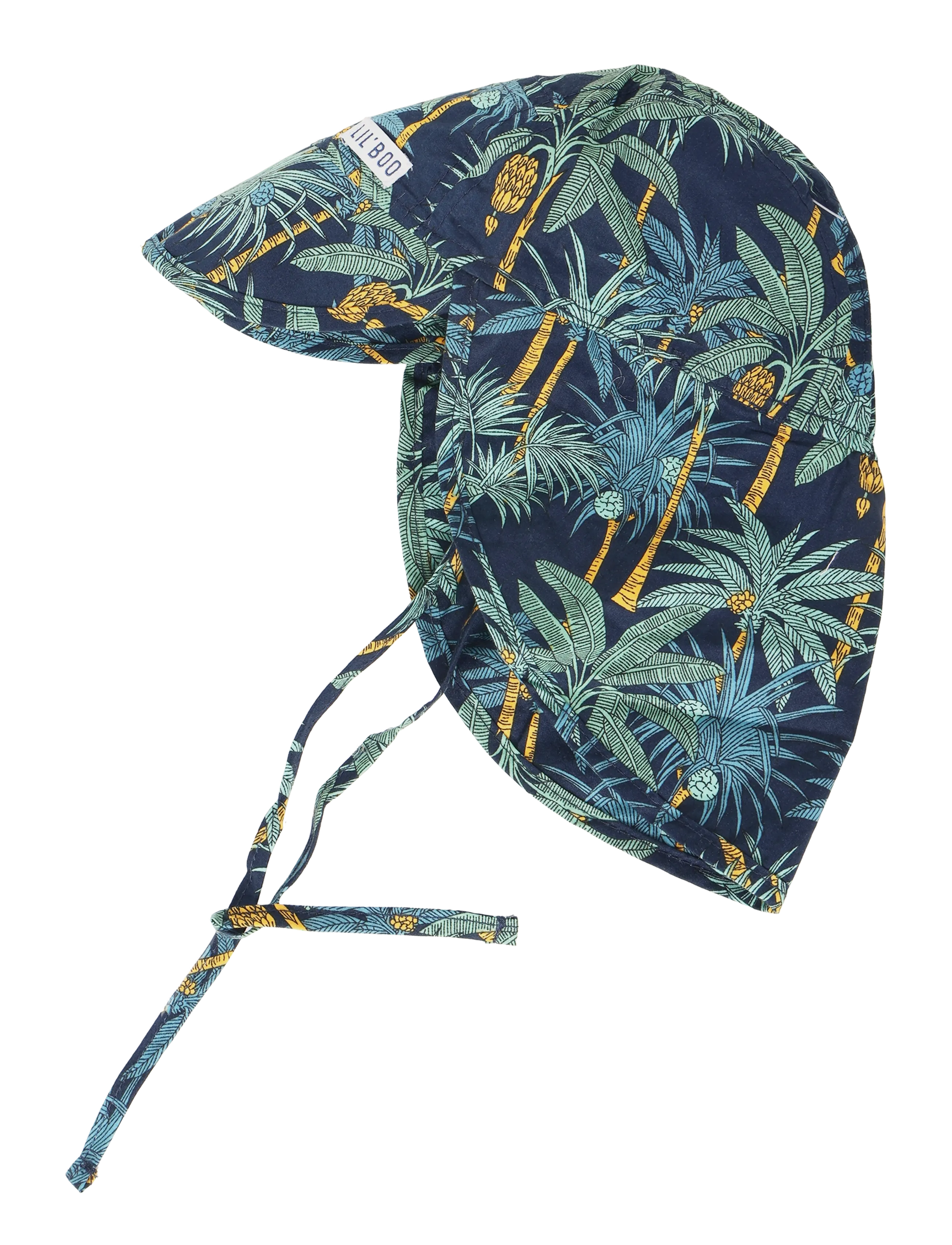 Lil' Boo - Soft Baby Cap - Cream Flowers - navy - 2