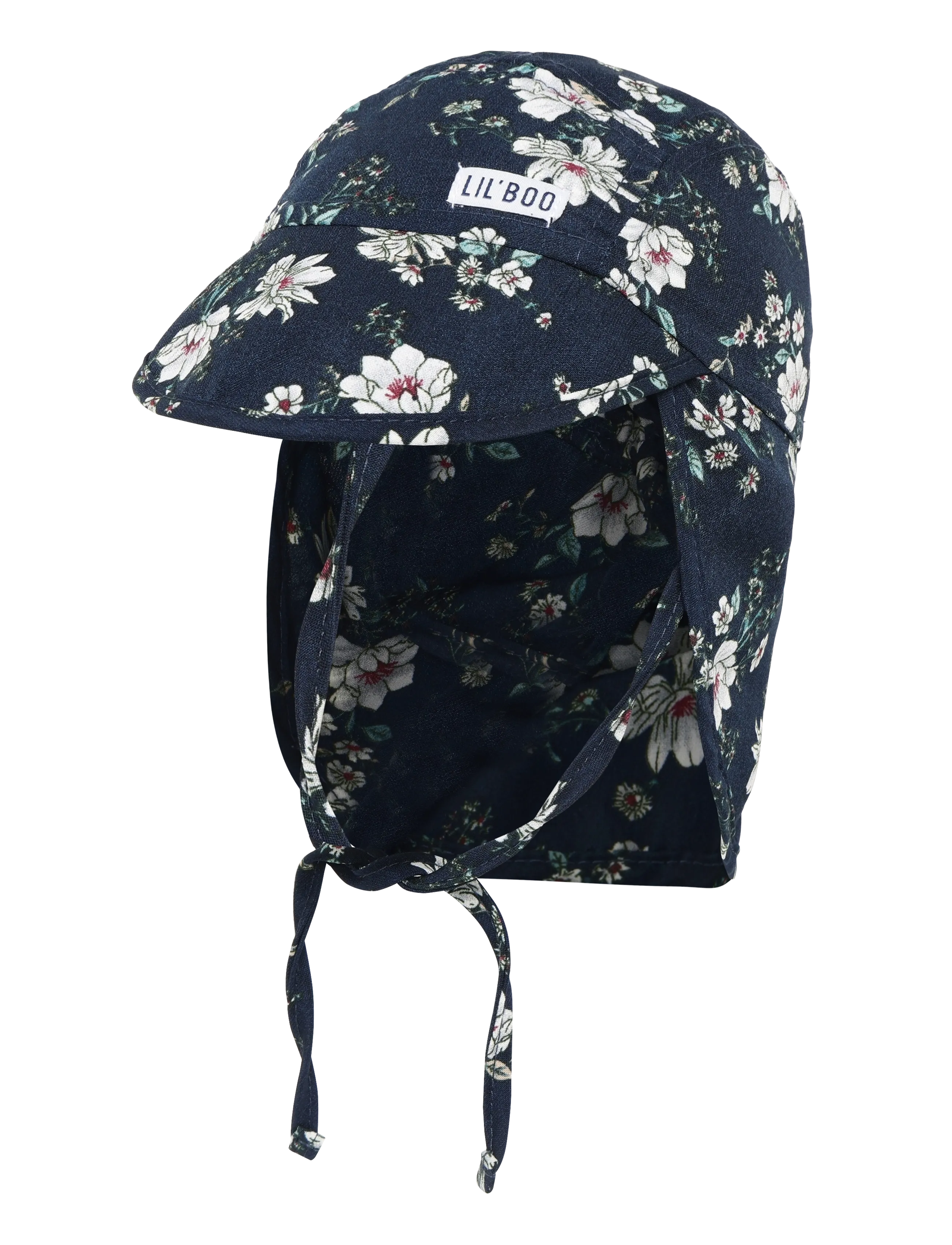 LIL' BOO Soft Baby Basecap - Cream Flowers Navy - 6-9M - Kinder