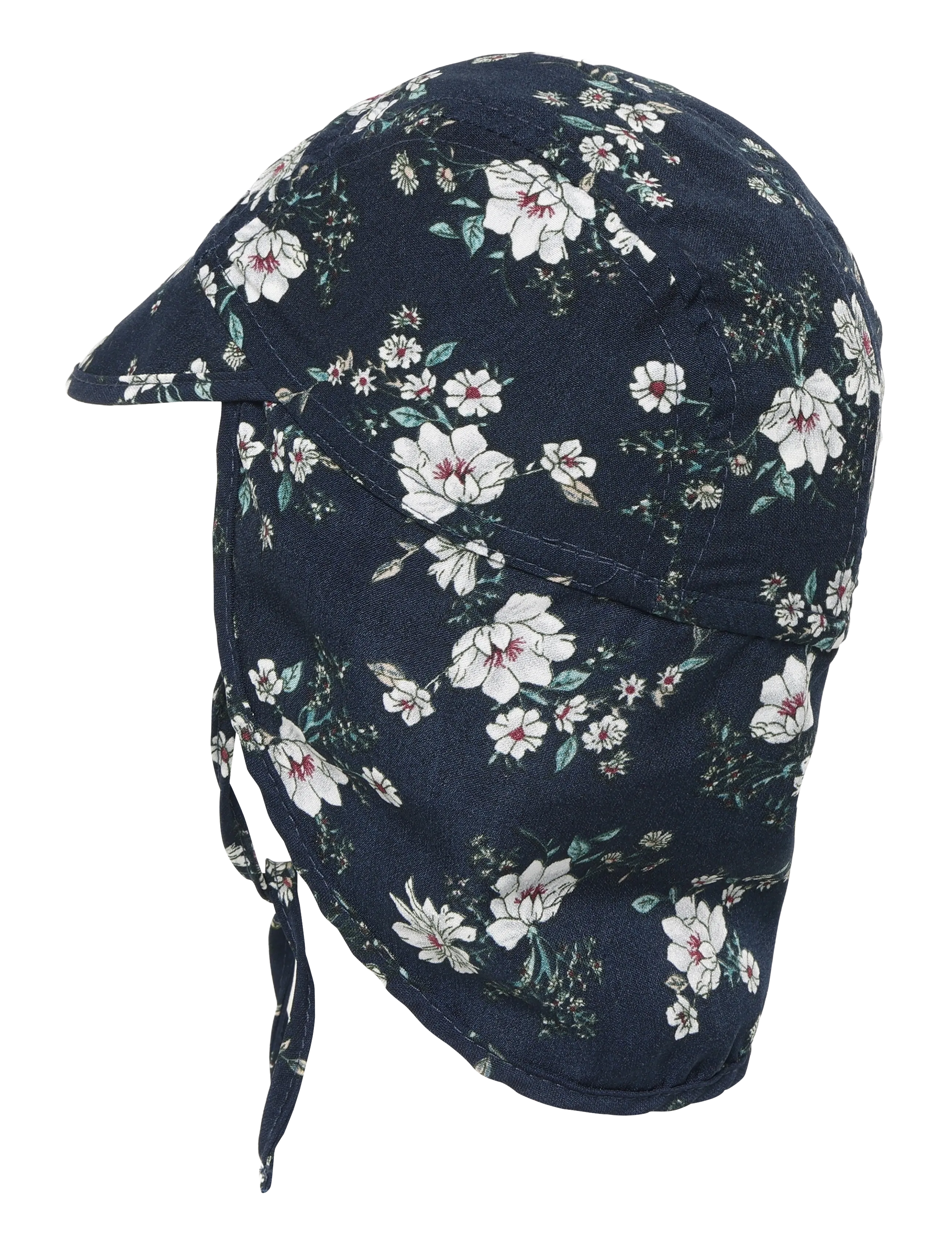 Lil' Boo - Soft Baby Cap - Cream Flowers - hattar - navy blue - 1