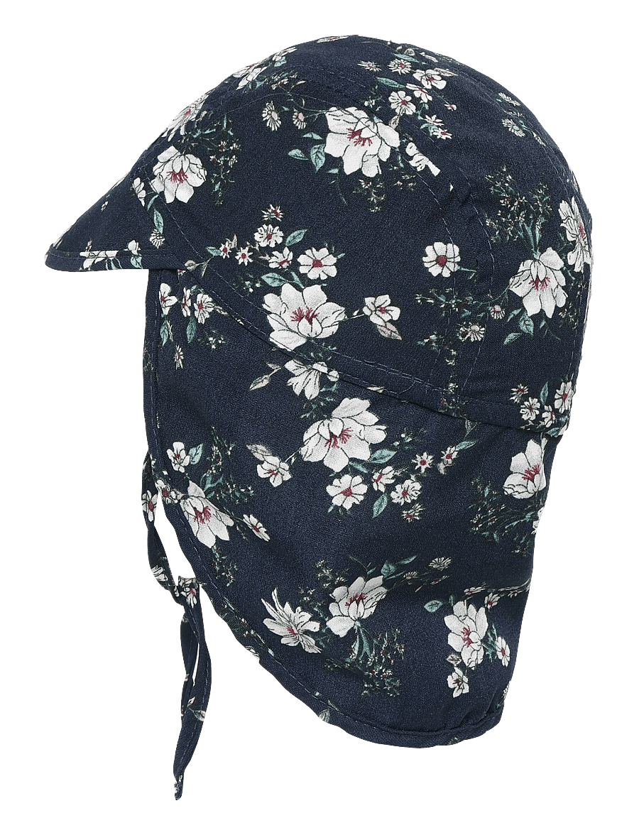 Lil' Boo - Soft Baby Cap - Cream Flowers - babymützen - navy blue - 1