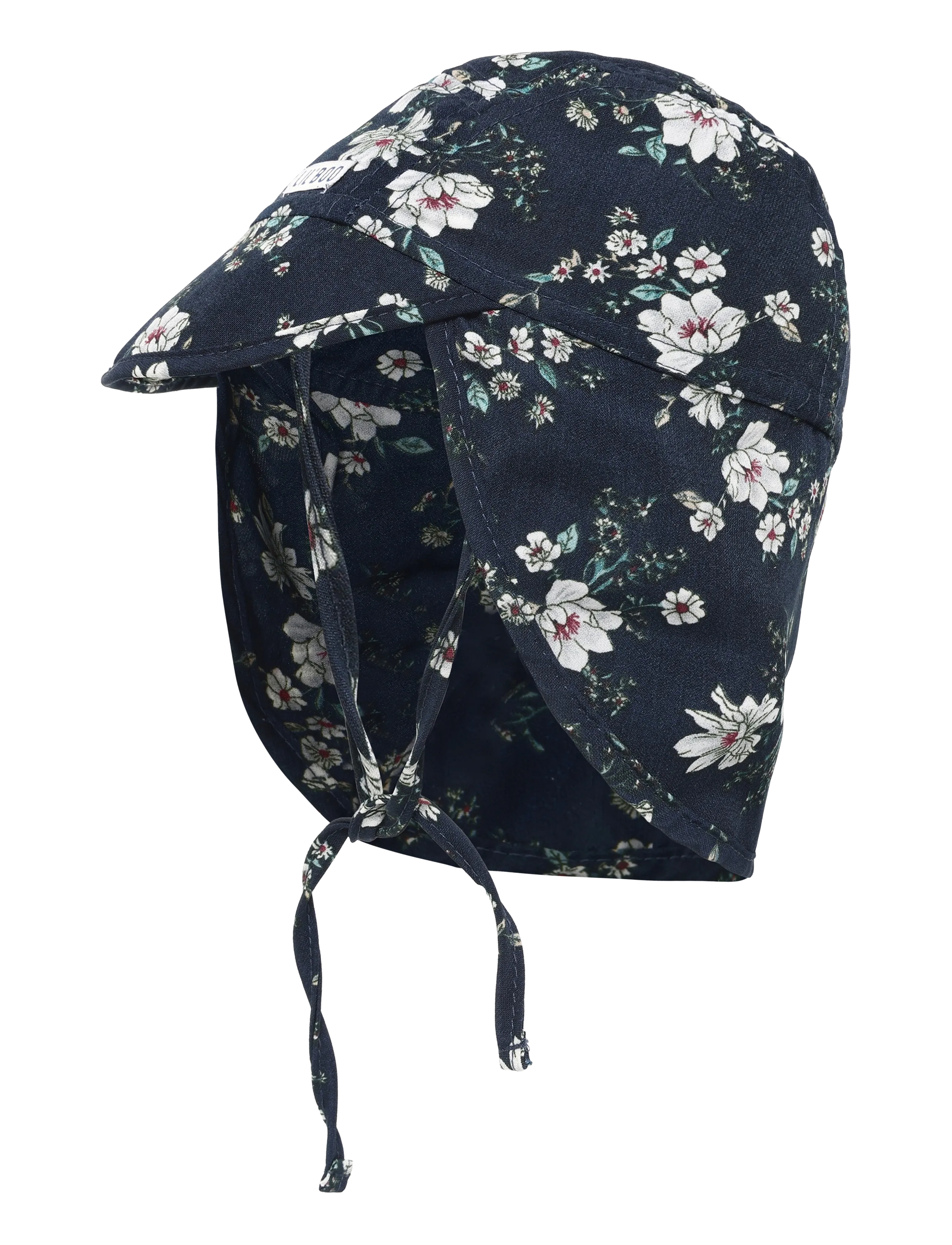 Lil' Boo - Soft Baby Cap - Cream Flowers - hattar - navy blue - 2