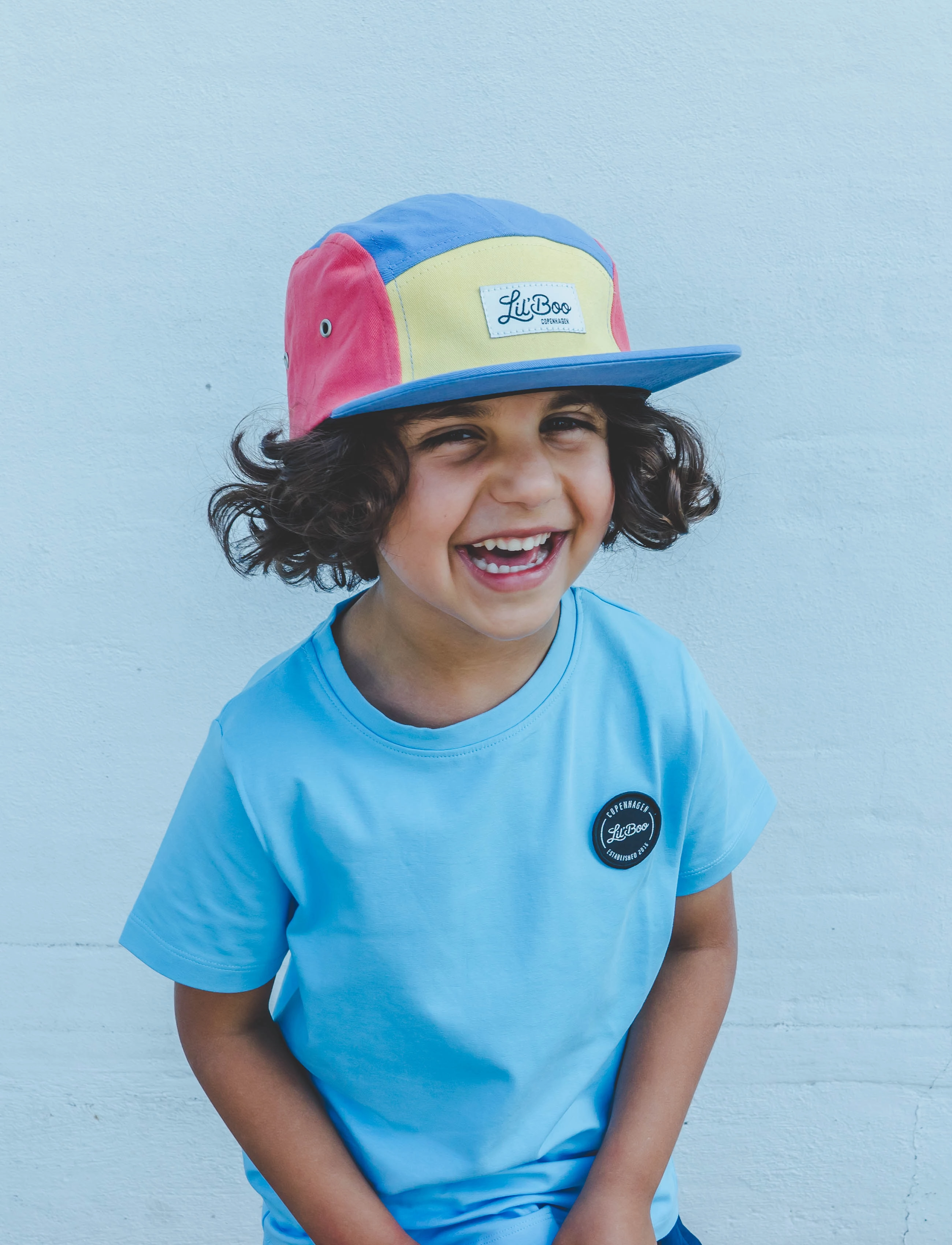 Lil' Boo Block Yellow/Dusty Blue 5-Panel, Børn, 5-Panel Kasket, Multi/mønstret, Str: 9M-1.5Y