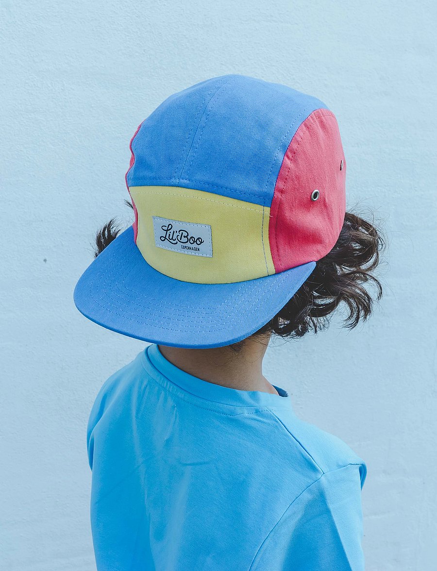 Lil' Boo - Block Yellow/Dusty Blue 5-Panel - caps - yellow/dusty blue/red - 2