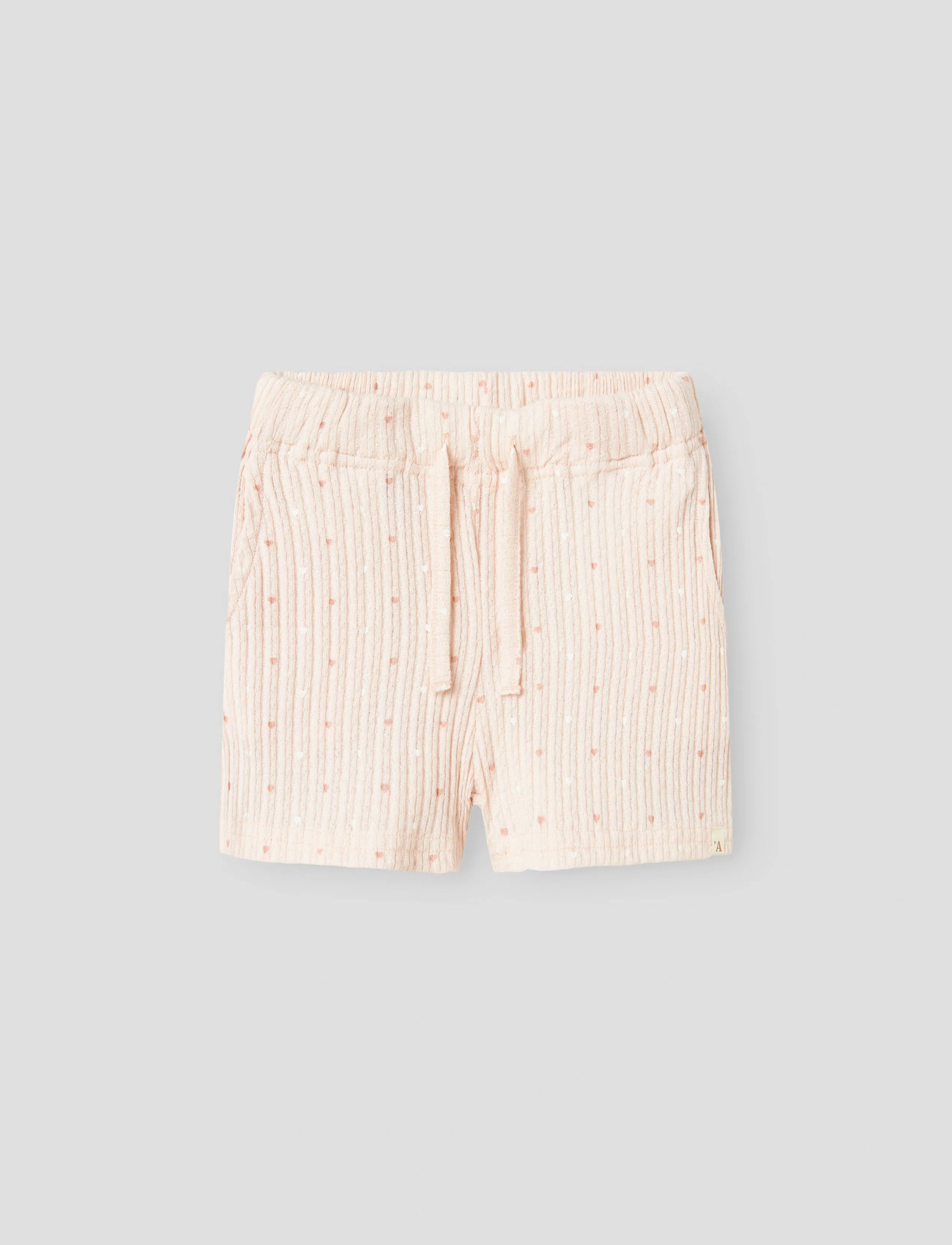 Lil'Atelier Nmfhulla Hua Shorts Lil, Børn, Ribbet Hjerte Mønster Snøre Shorts, Pink, Str: 104