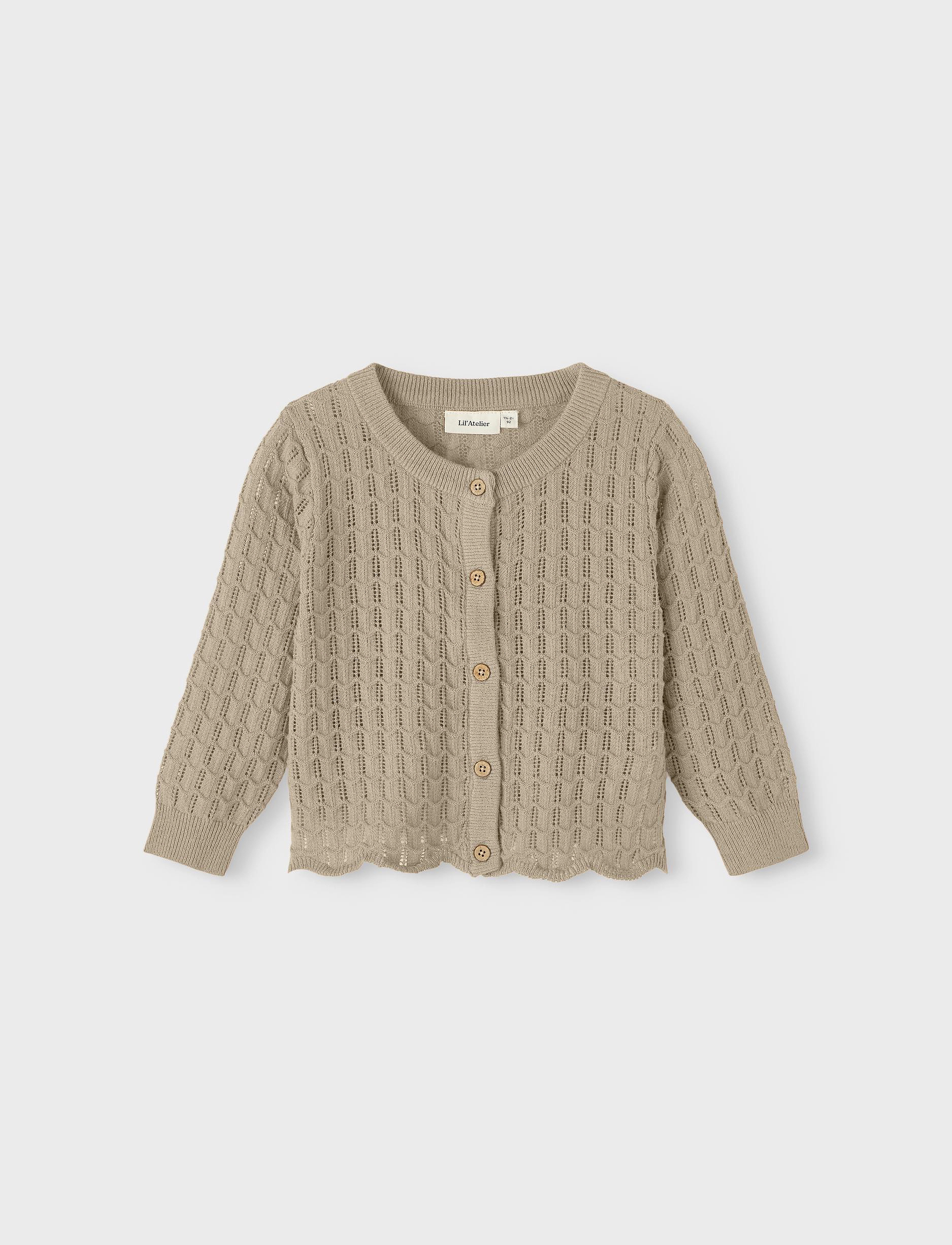 Lil'Atelier - NMFDIJA LS LOOSE KNIT CARD LIL - white pepper - 2