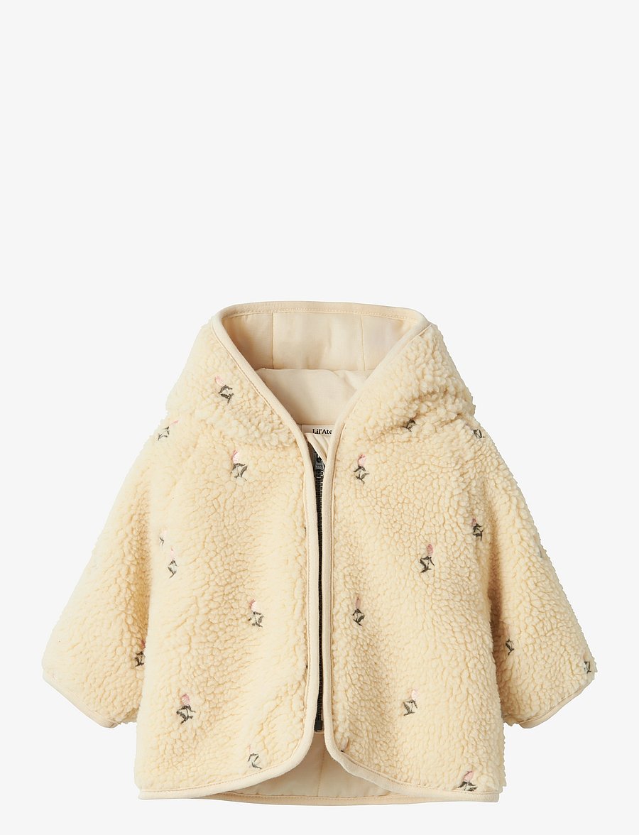 Lil'Atelier - NBFNALO LOOSE SHERPA JACKET LIL - fliisjakid - bleached sand - 1