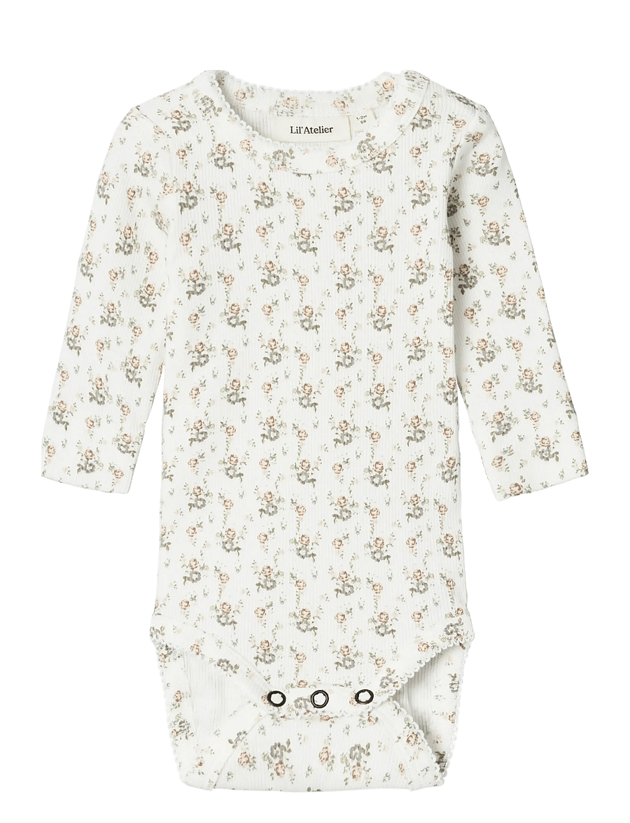 Lil'Atelier - NBFGAGO LS SLIM BODY LIL NOOS - pikkade varrukatega bodid - coconut milk - 1