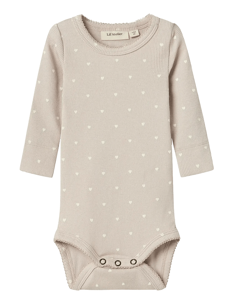 Lil'Atelier - NBFGAGO LS SLIM BODY LIL NOOS - langärmelige bodys - gray morn - 0