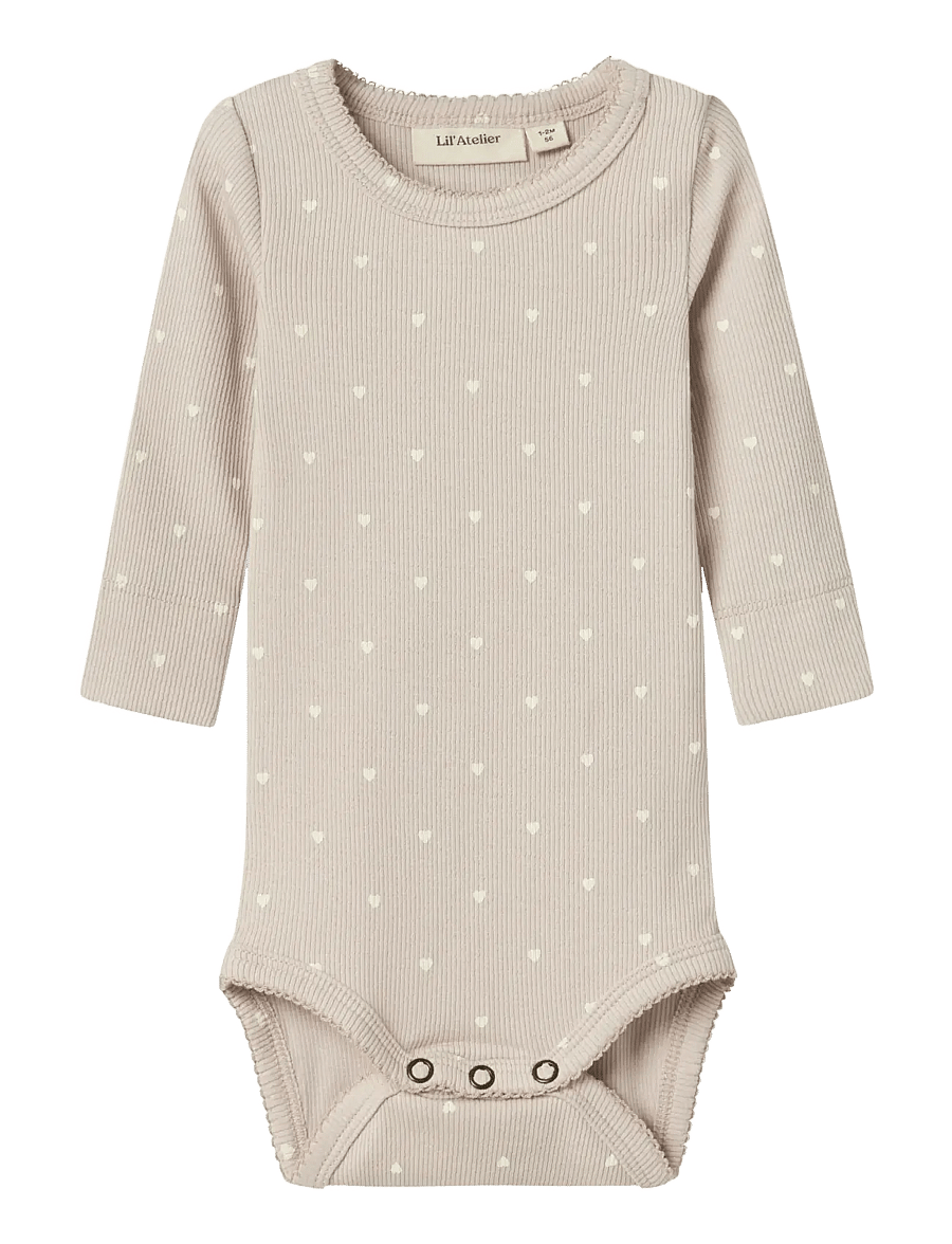 Lil'Atelier - NBFGAGO LS SLIM BODY LIL NOOS - pikkade varrukatega bodid - gray morn - 0