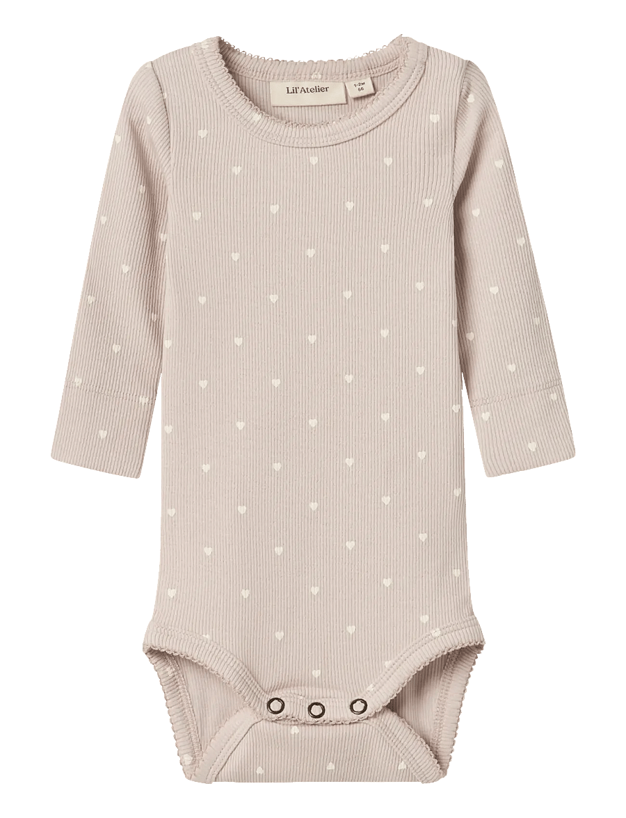 Lil'Atelier - NBFGAGO LS SLIM BODY LIL NOOS - langärmelige bodys - gray morn - 0