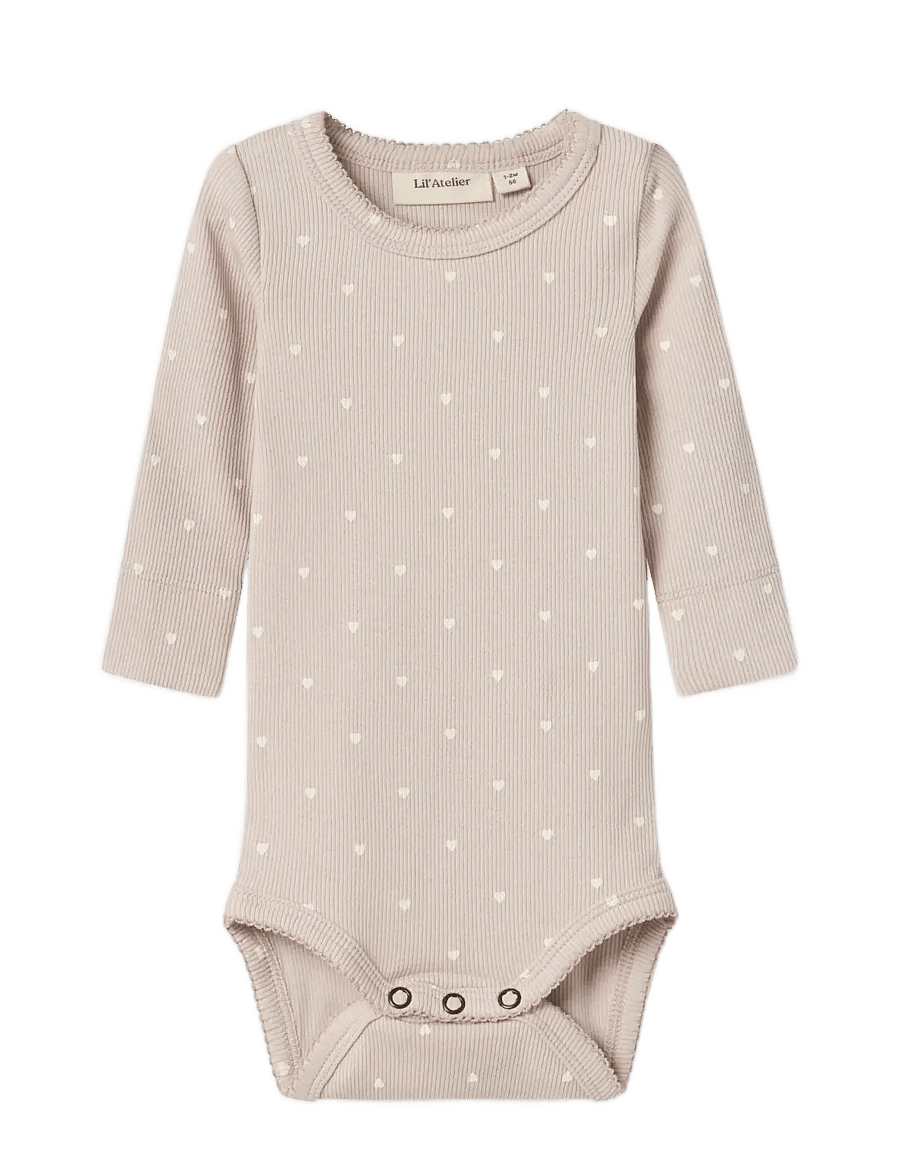 Lil'Atelier - NBFGAGO LS SLIM BODY LIL NOOS - langärmelige bodys - gray morn - 2