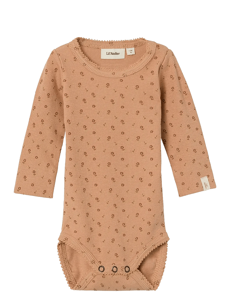 Lil'Atelier - NBFGAGO LS SLIM BODY LIL NOOS - pikkade varrukatega bodid - nougat - 1