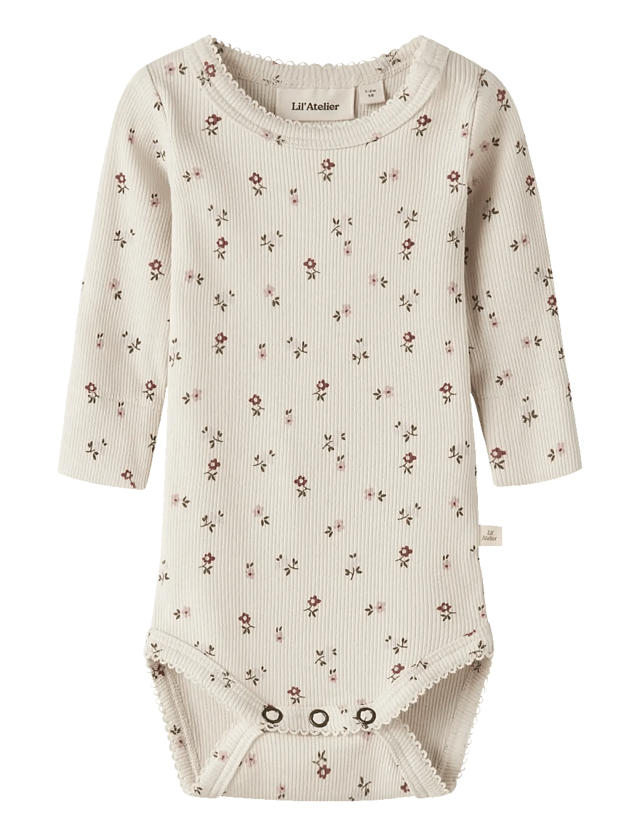 Lil'Atelier - NBFGAGO LS SLIM BODY LIL NOOS - pikkade varrukatega bodid - turtledove - 0