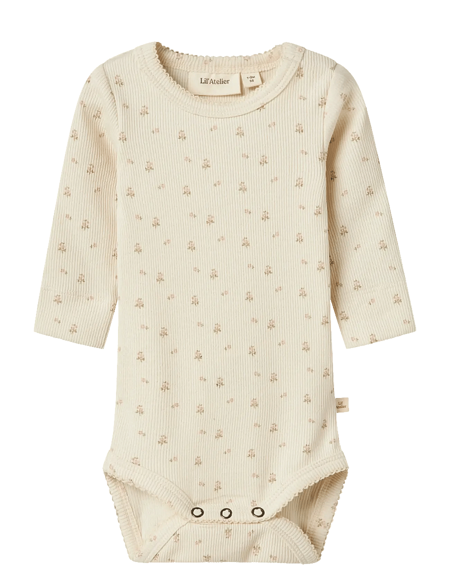 Lil'Atelier - NBFGAGO LS SLIM BODY LIL NOOS - langärmelige bodys - turtledove - 0