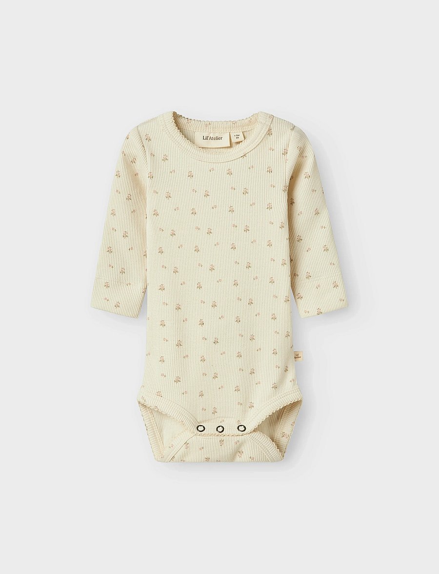 Lil'Atelier - NBFGAGO LS SLIM BODY LIL NOOS - pikkade varrukatega bodid - turtledove - 2