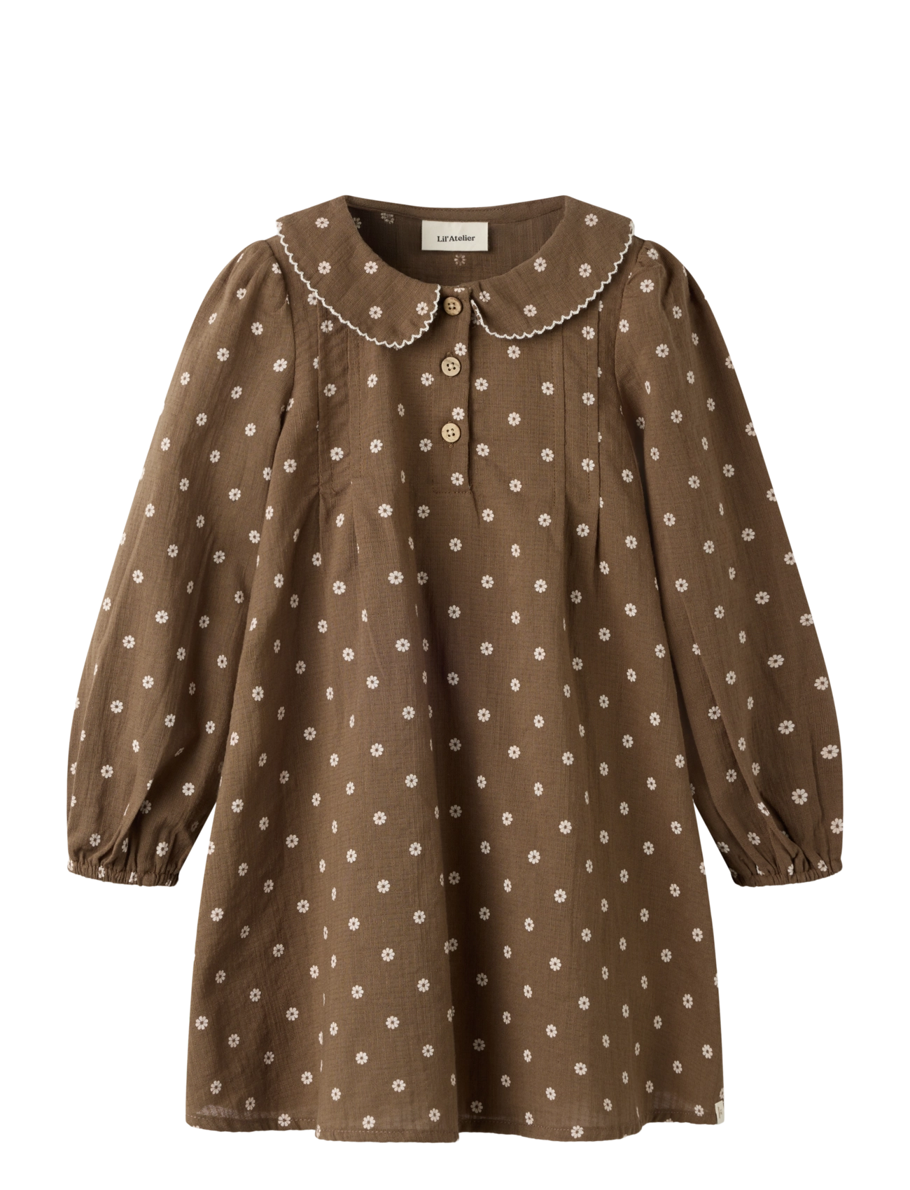 Lil'Atelier NMFHULLA LS LOOSE DRESS LIL - Tøj - TEAK / brown