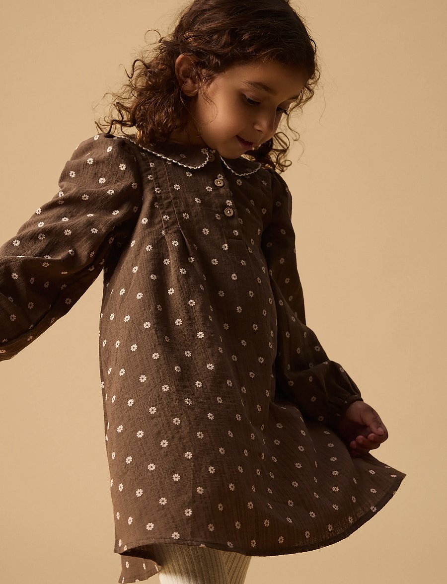 Lil'Atelier - NMFHULLA LS LOOSE DRESS LIL - langærmede babykjoler - teak - 0