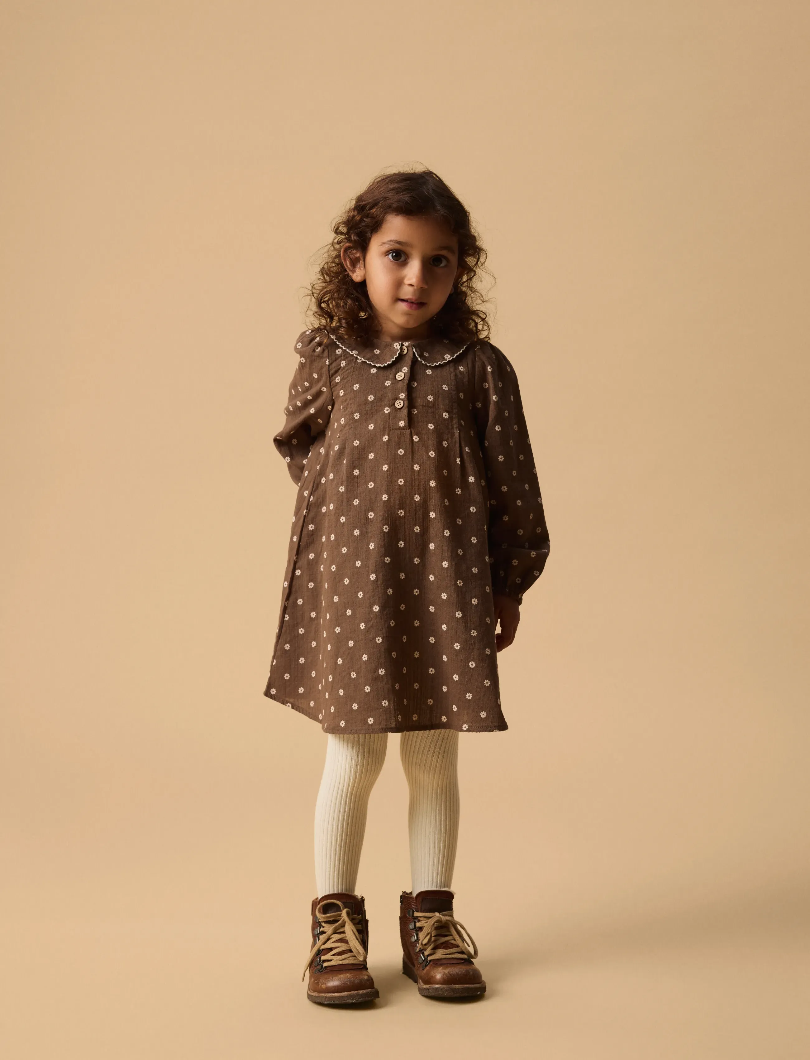 Lil'Atelier - NMFHULLA LS LOOSE DRESS LIL - teak - 3