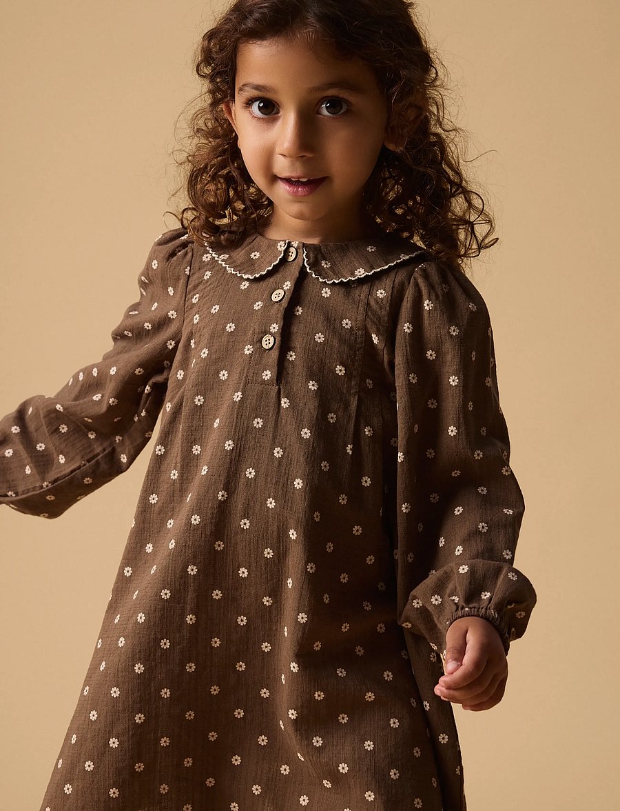 Lil'Atelier - NMFHULLA LS LOOSE DRESS LIL - langærmede babykjoler - teak - 4