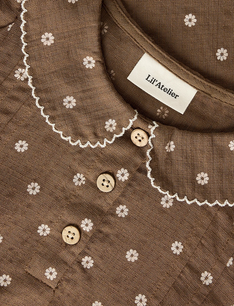 Lil'Atelier - NMFHULLA LS LOOSE DRESS LIL - langærmede babykjoler - teak - 5