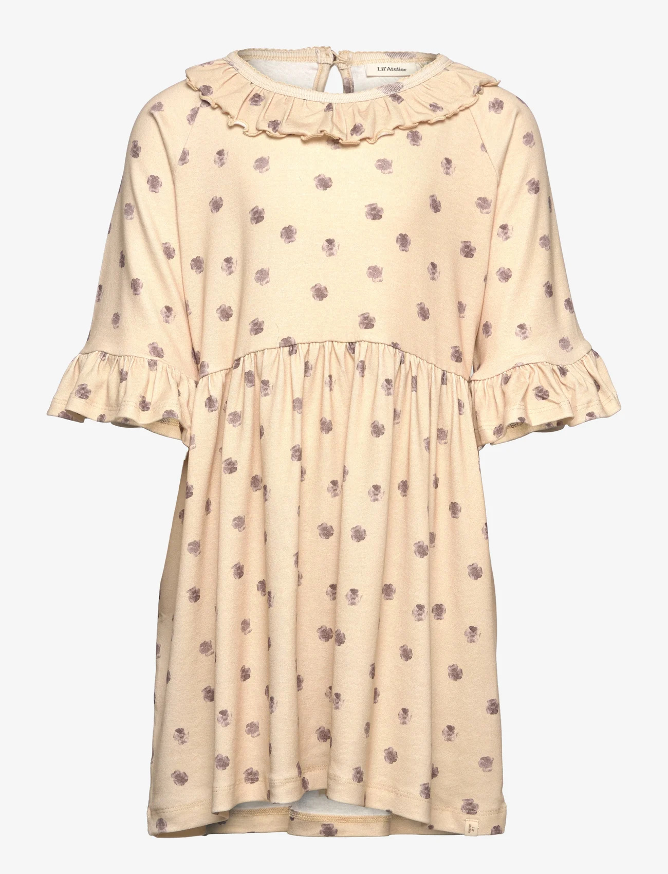 Lil'Atelier - NMFGAYA 3/4 LOOSE DRESS LIL - short-sleeved casual dresses - fog - 0