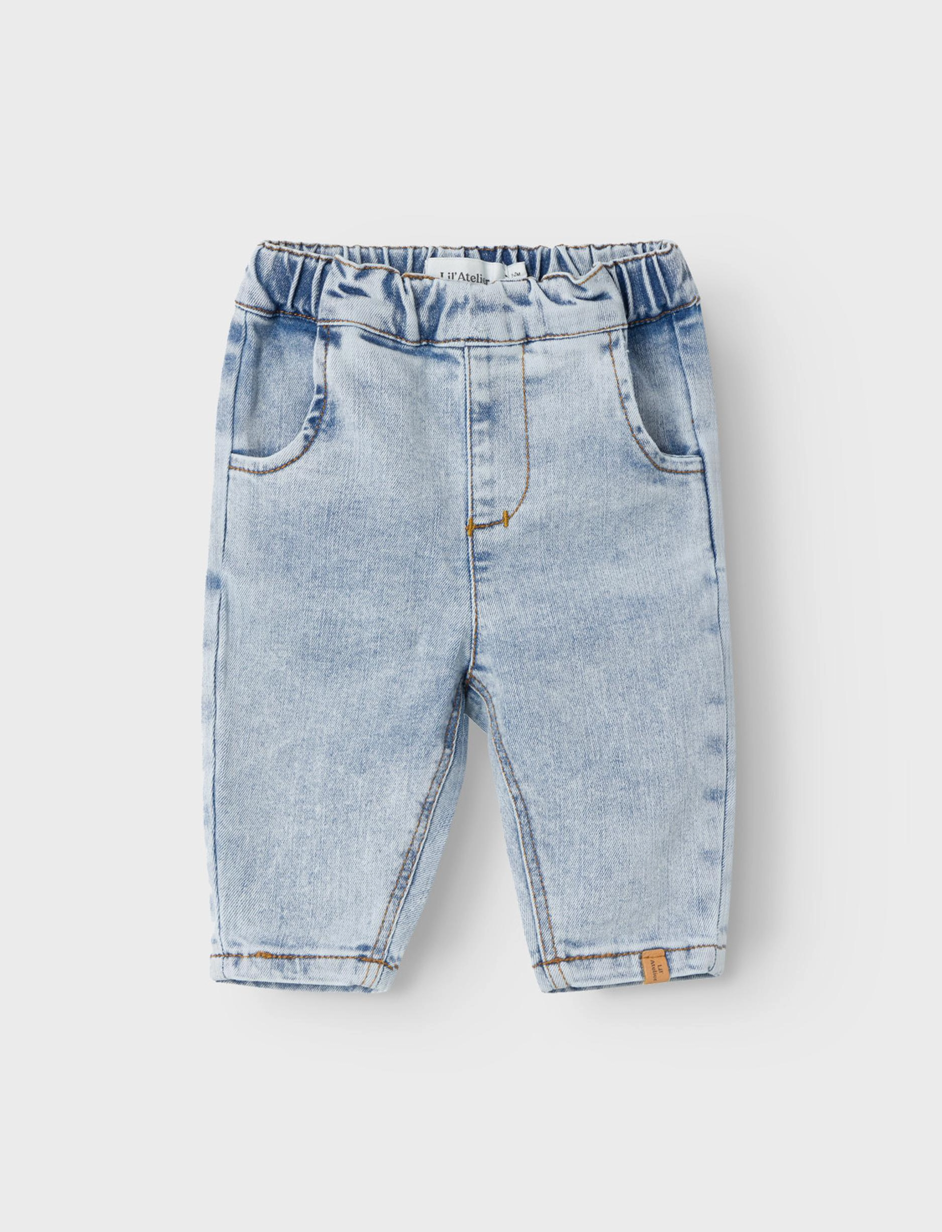 Lil'Atelier Nbmben Tapered Jeans 4412-Lo Lil Noos, Børn, Baby Tapered Jeans Med Elastikkant, Blå, Str: 56