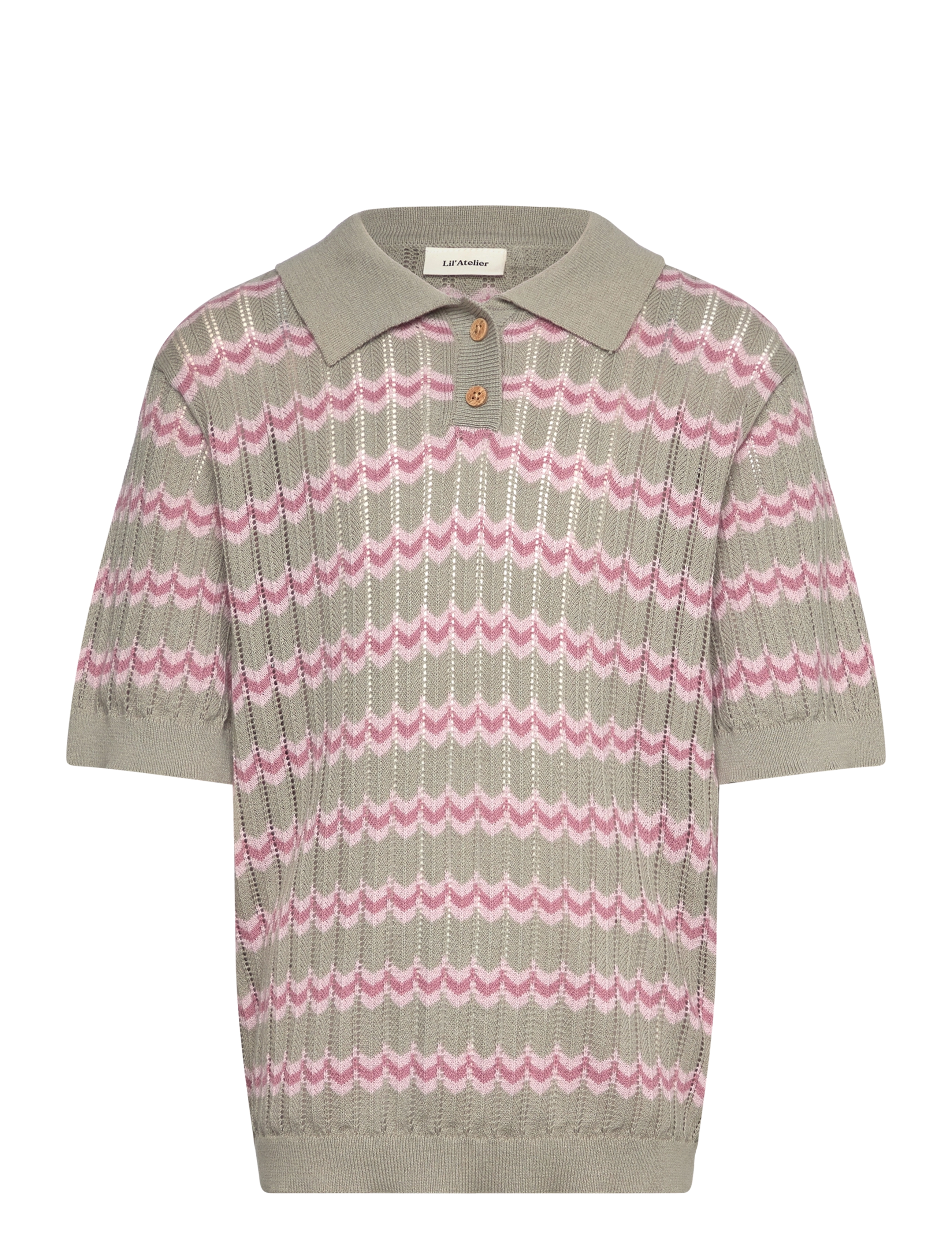 Lil'Atelier - NMFDANITA SS KNIT POLO LIL - dried sage - 1