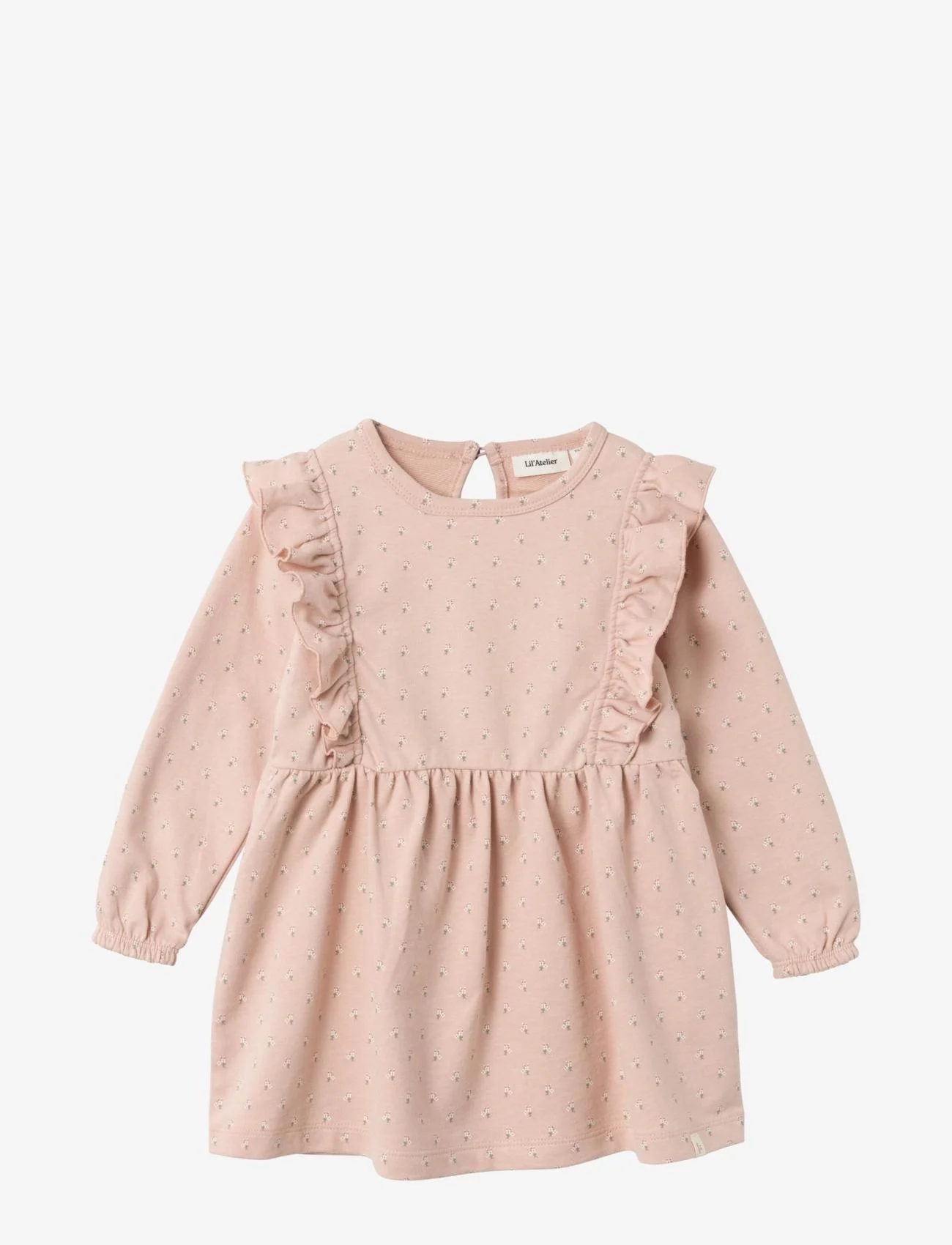 Lil'Atelier - NMFFANJA LS SWEAT DRESS LIL - pikkade varrukatega vabaaja kleidid - rose dust - 0