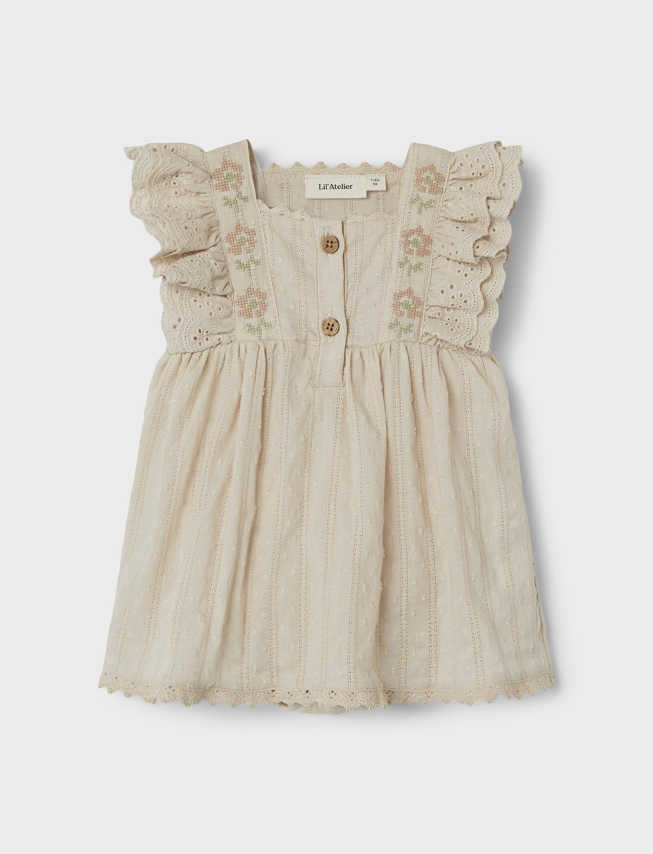 Lil'Atelier - NBFFANNIE SL LOOSE BODY DRESS LIL - baby-kjoler uten ermer - sandshell - 0