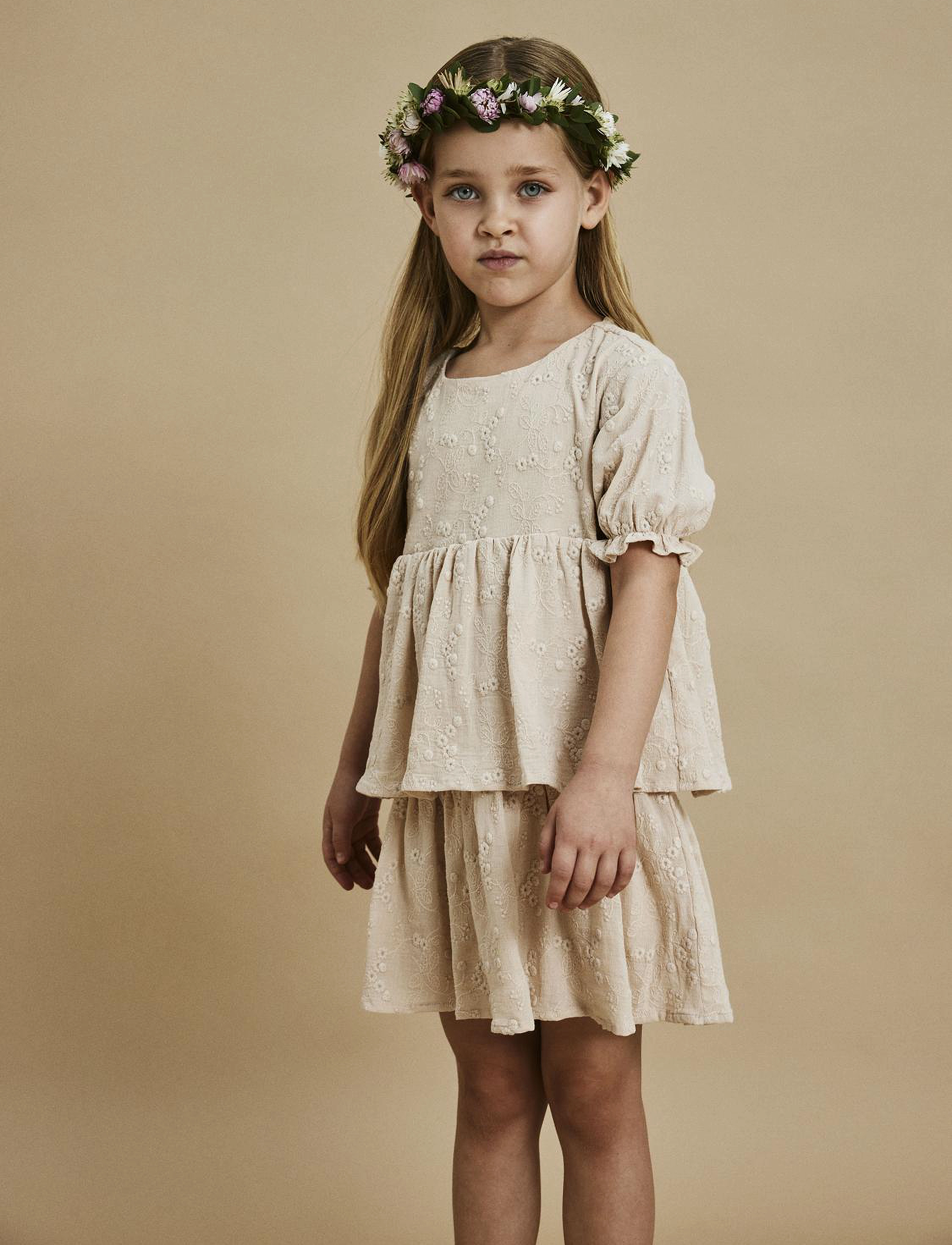 Lil'Atelier - NMFFAUNA SS LOOSE DRESS LIL - sandshell - 1