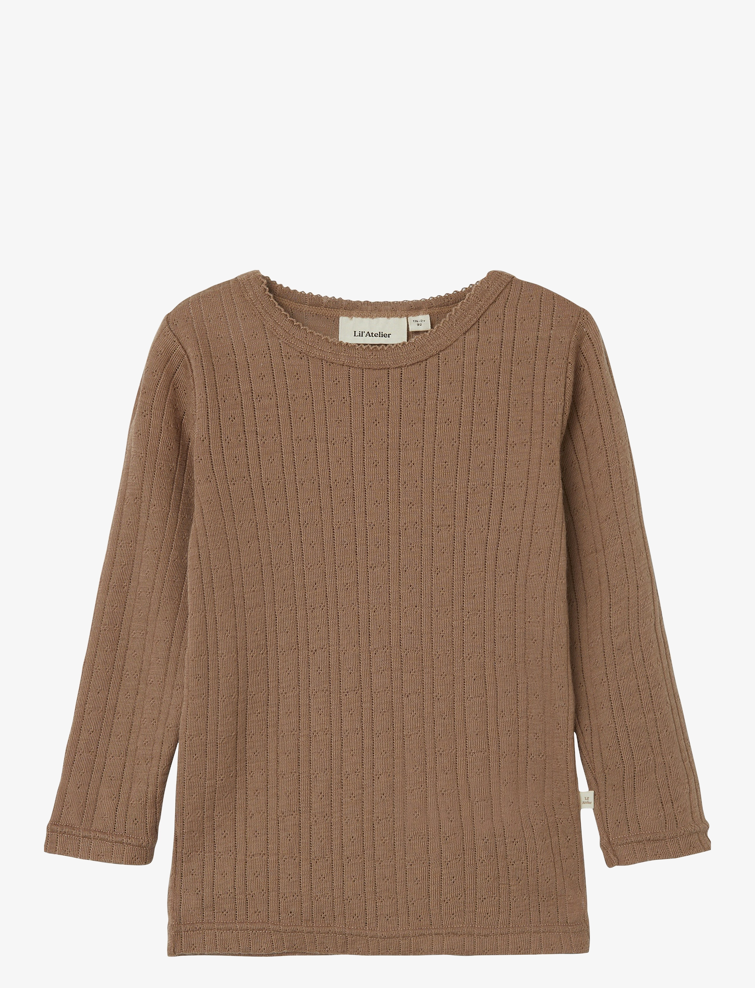 NMFNAIMA LS WOOL TOP LIL - BEAVER FUR