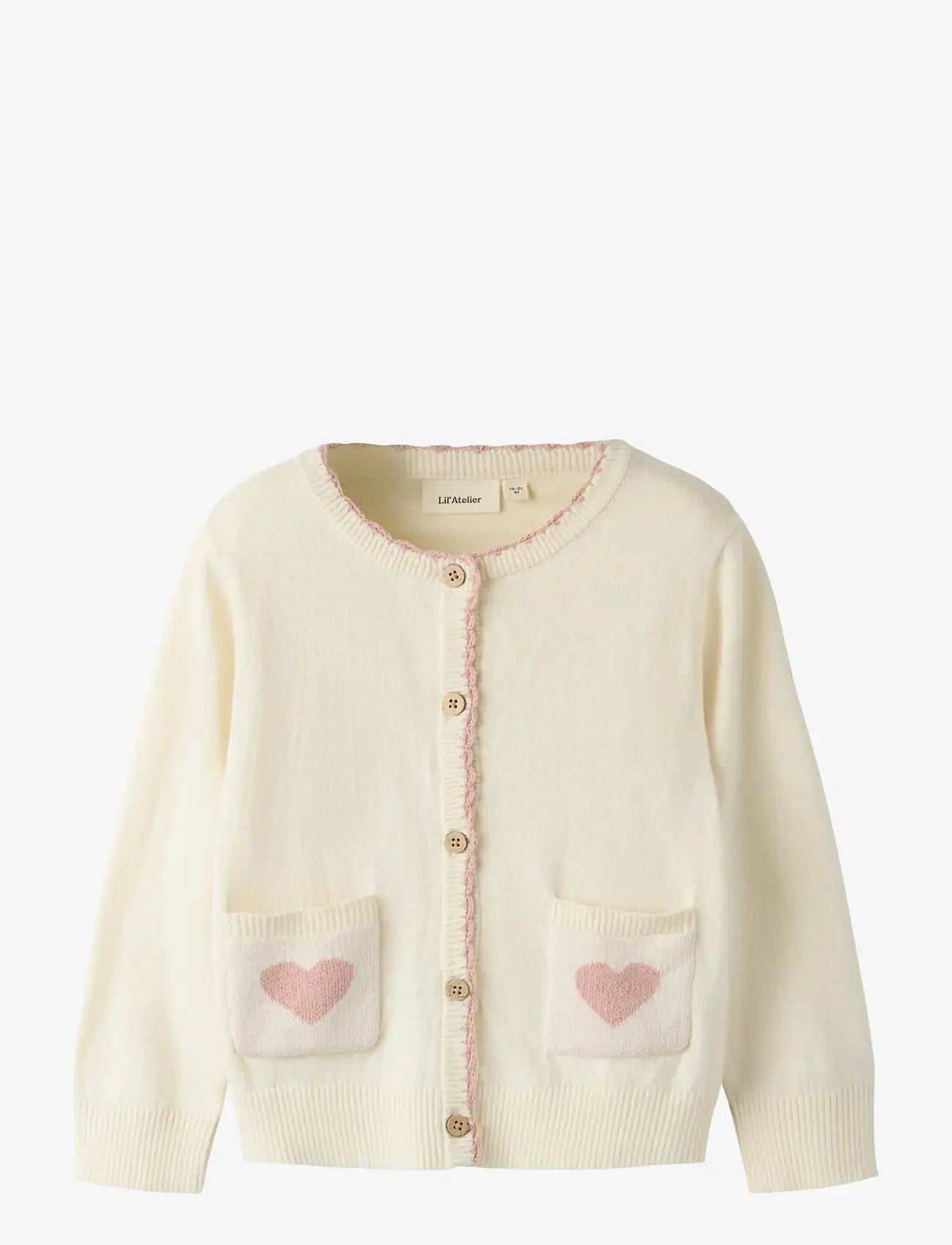 Lil'Atelier - NMFSARAN LS KNIT CARD LIL - cardigans - turtledove - 0