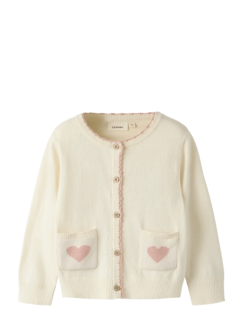 Lil'Atelier - NMFSARAN LS KNIT CARD LIL - cardigans - turtledove - 0