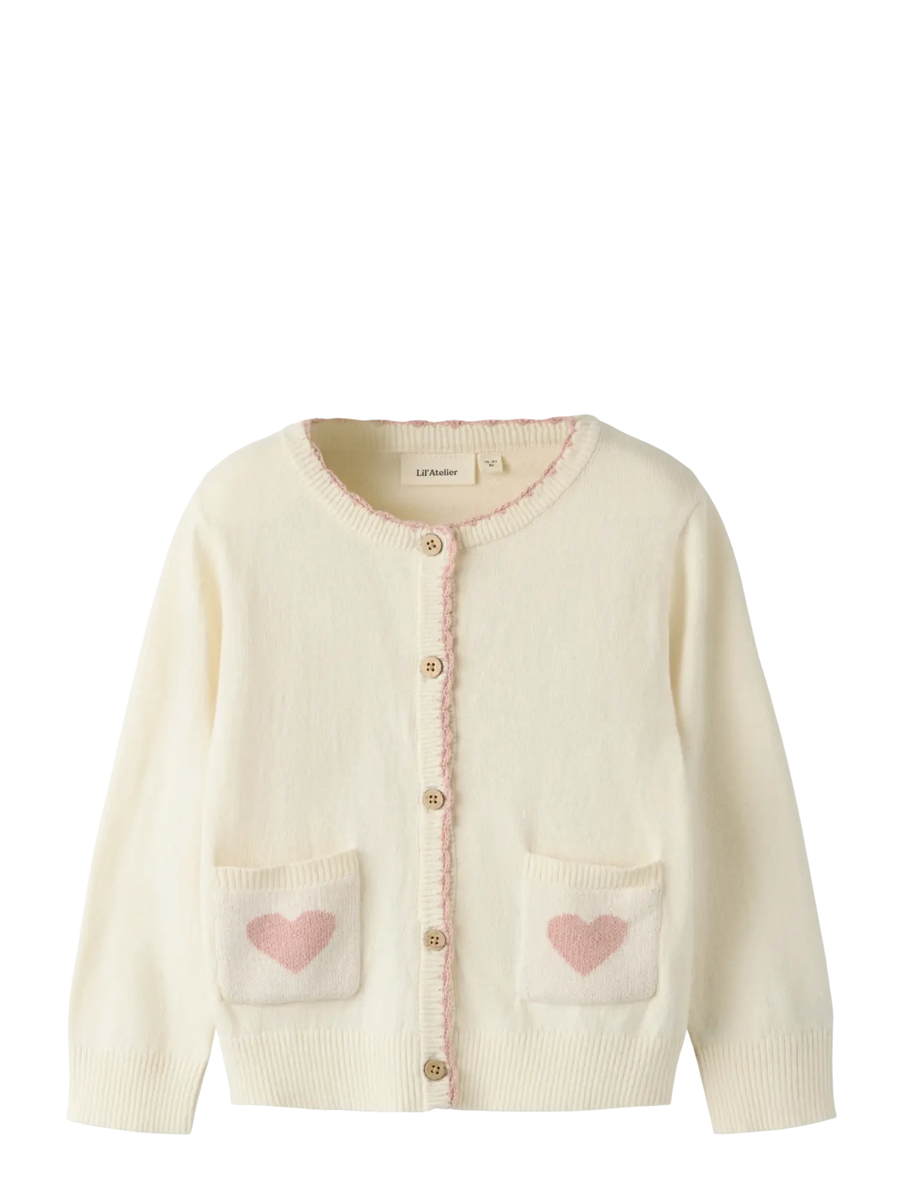 Lil'Atelier NMFSARAN LS KNIT CARD LIL - Strik - TURTLEDOVE / cream
